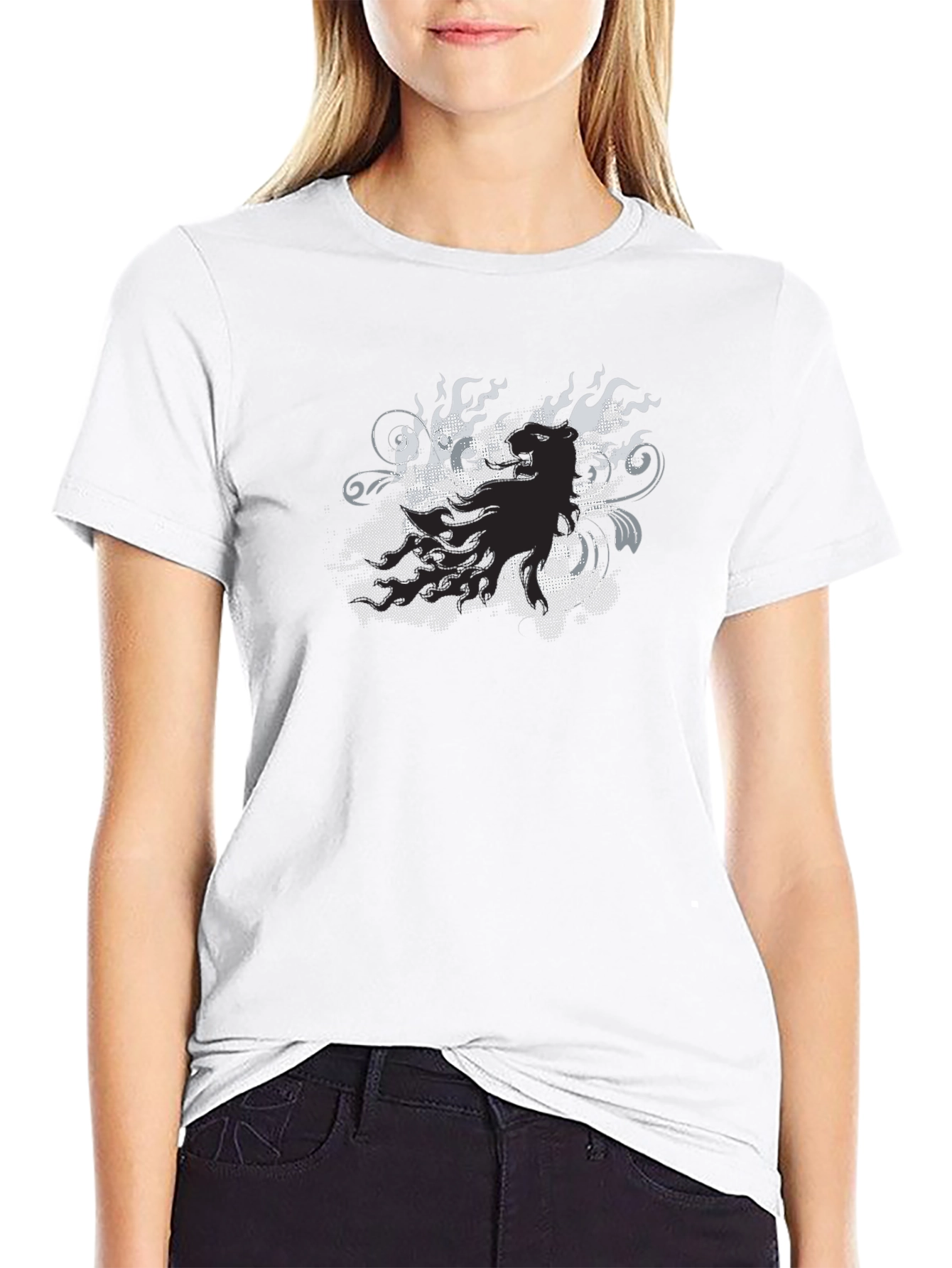 Black Edgy Graphic Print Black T-Shirt view 9