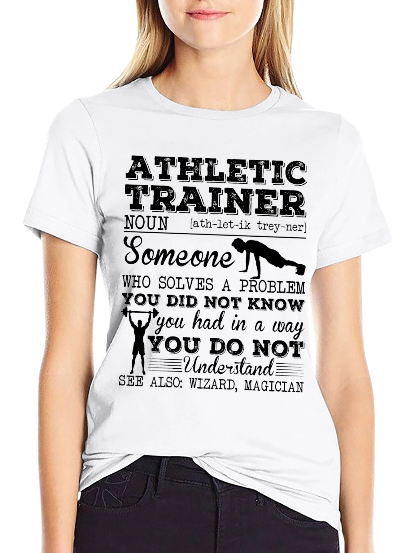 Black Athletic Trainer Definition T-Shirt view 9