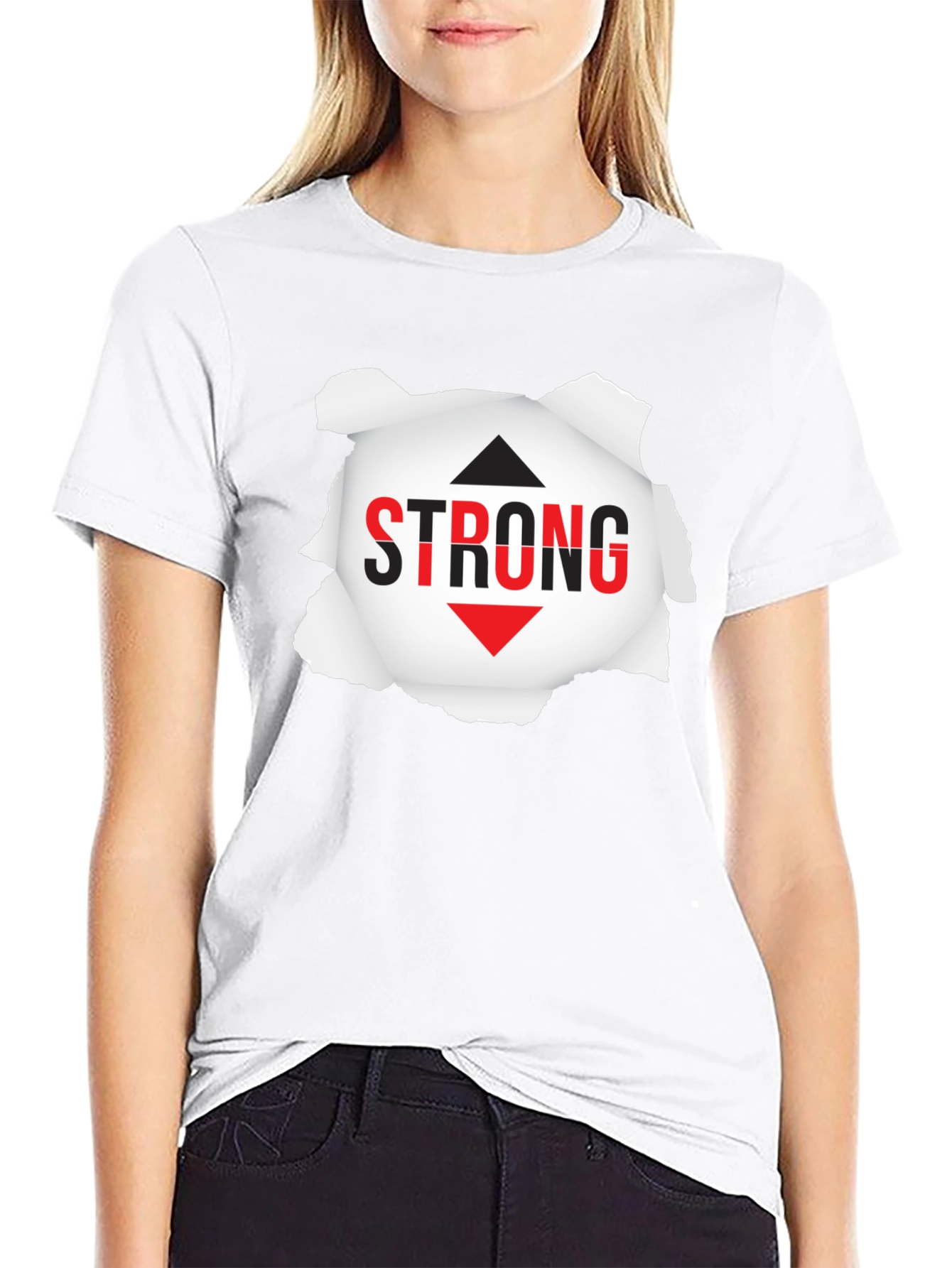 Black Strong Graphic Tee - Black Short Sleeve Shirt view 9
