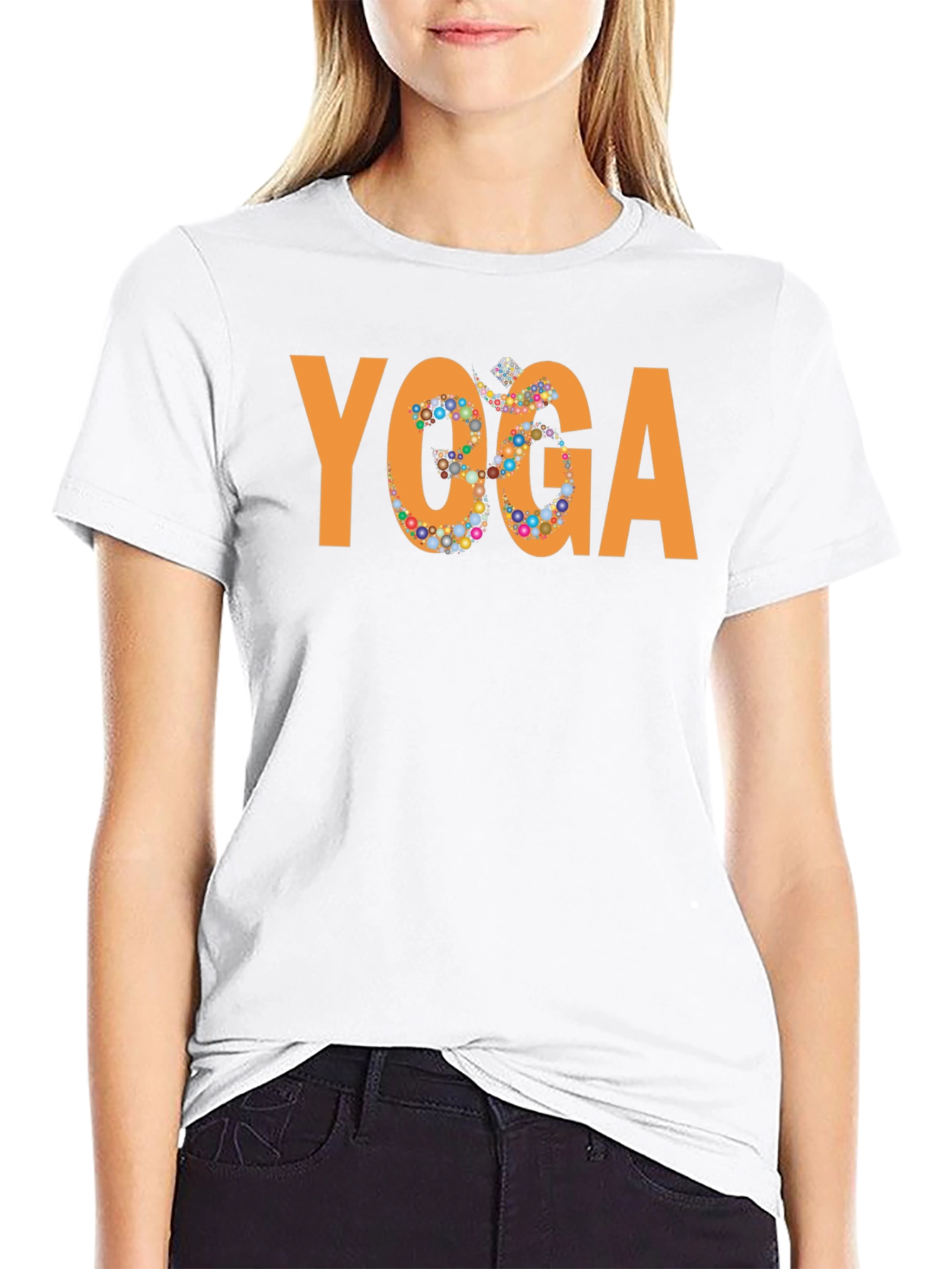 Black Yoga Graphic Tee - Meditative Comfort view 9