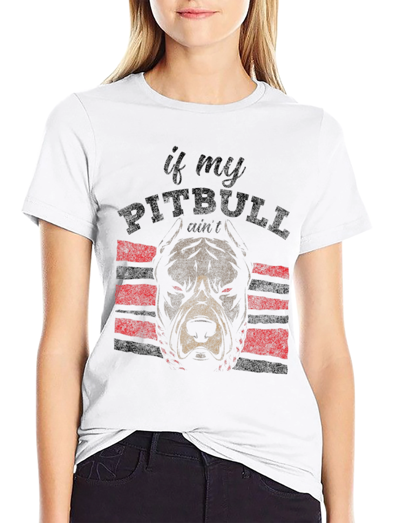 Black Pitbull Graphic T-Shirt - Black view 9