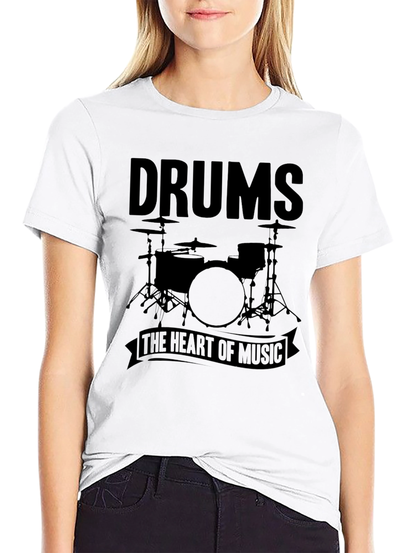Black Drums: The Heart of Music - Black T-Shirt view 9