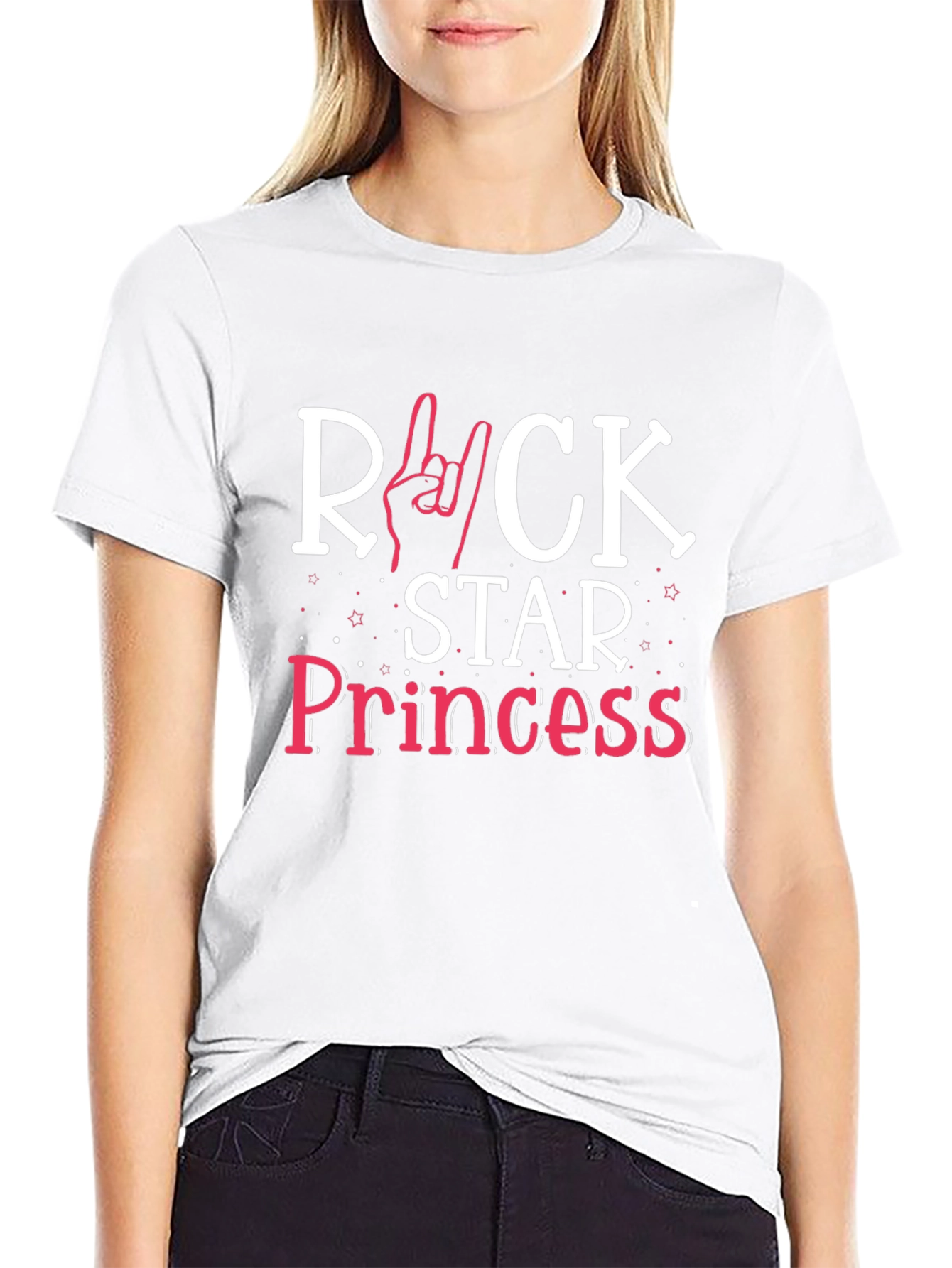 Black Rockstar Princess Graphic T-Shirt - Black Cotton Tee view 9
