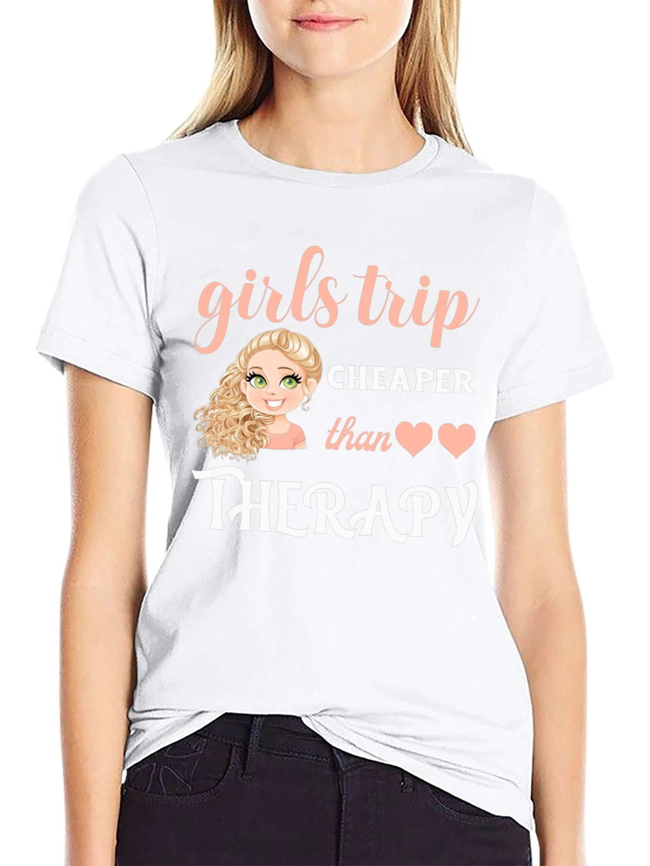 Girls Trip Therapy T-Shirt - Black Cotton Tee - 9
