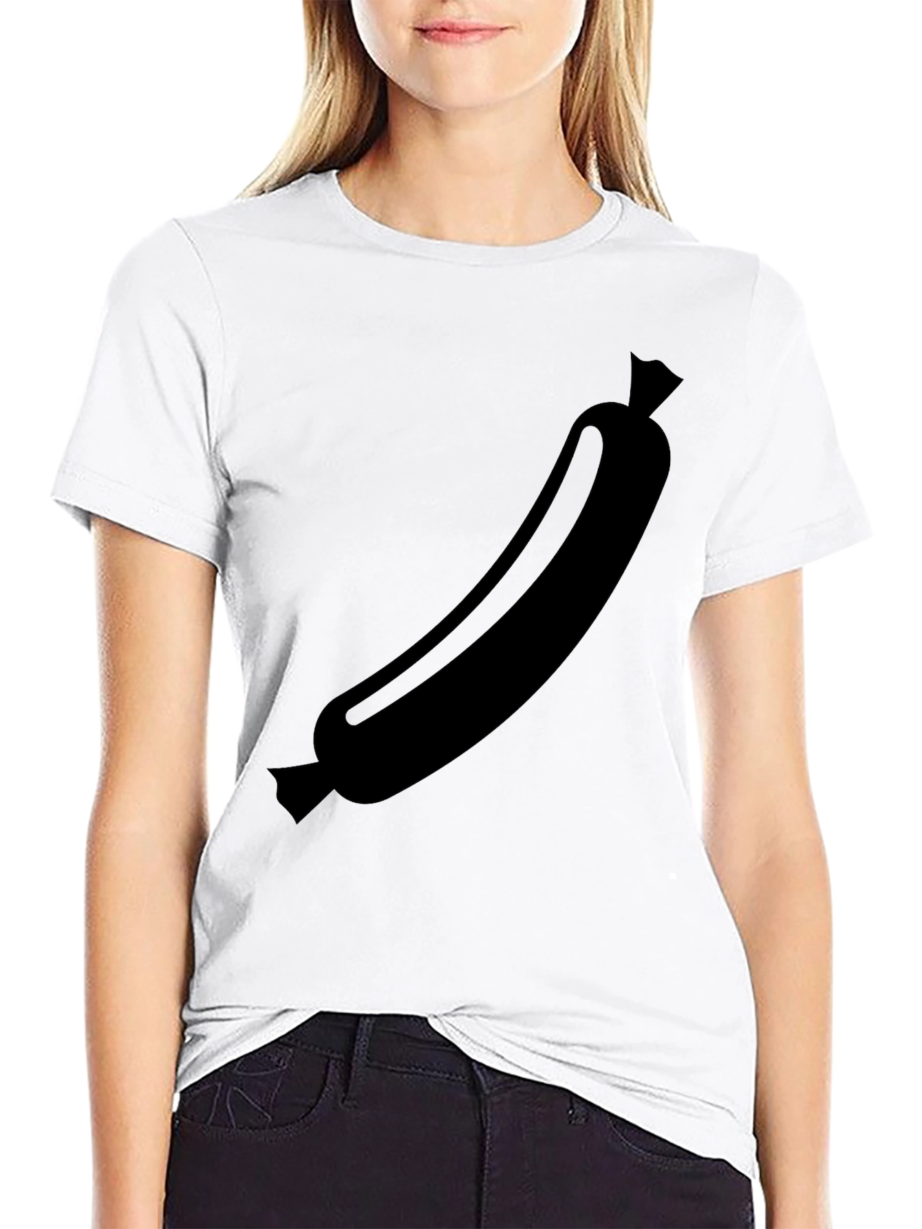 Black Black Sausage Graphic Tee - Funny Food Shirt view 9