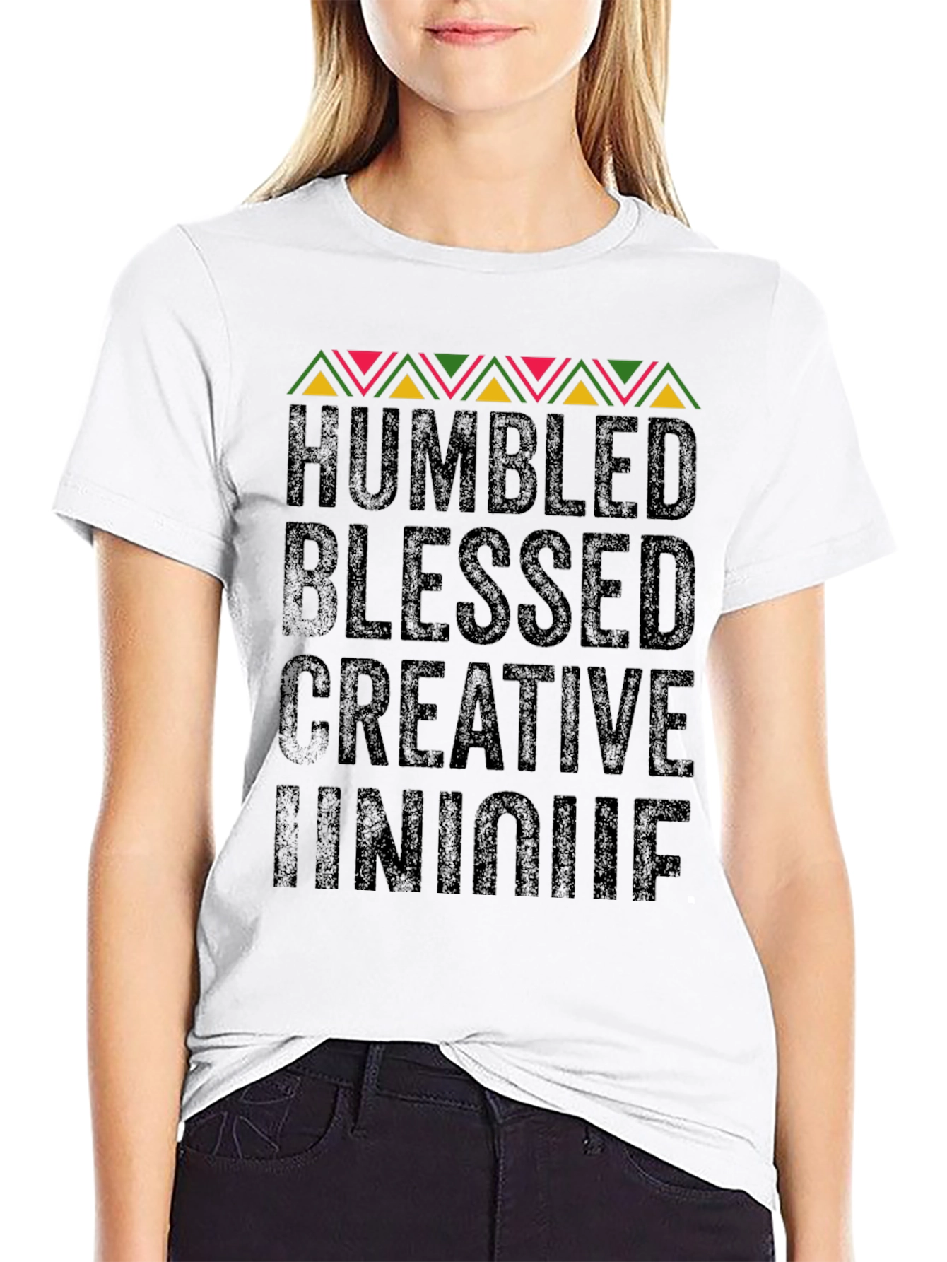 Black Humbled Blessed Creative Unique Black Graphic Tee view 9