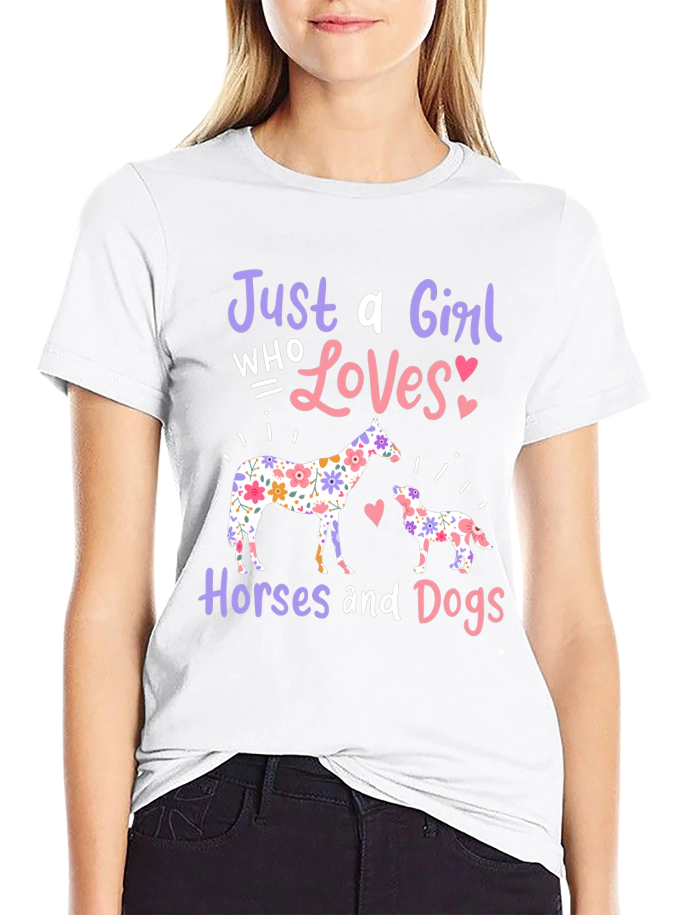 Black Girl Who Loves Horses and Dogs T-Shirt view 9