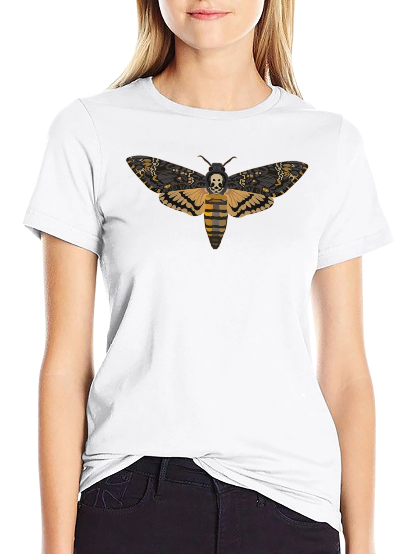 Black Moth Skull Graphic Tee - Unique Design view 9