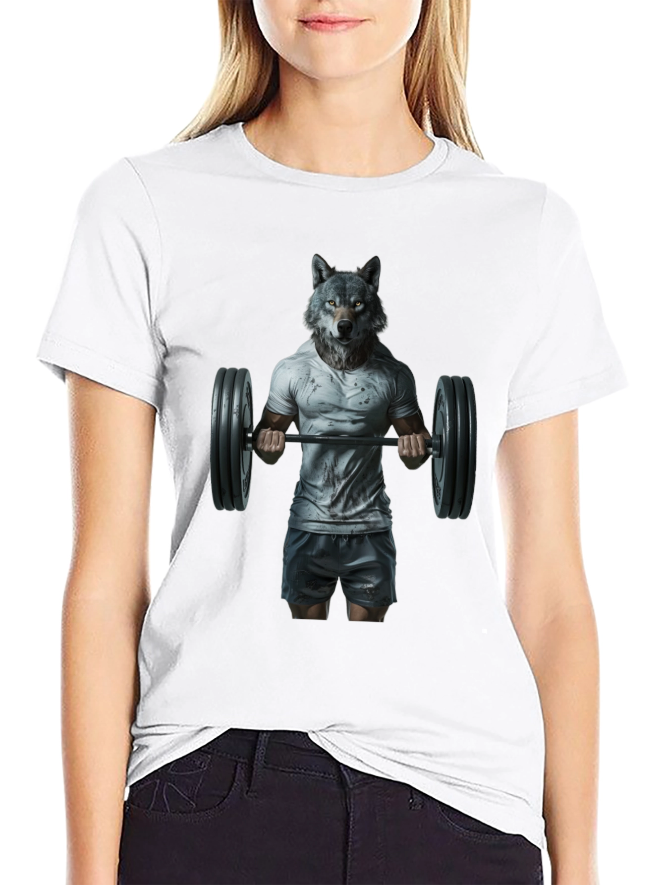 Black Wolf Gym T-Shirt - Animal Bodybuilding Tee view 9