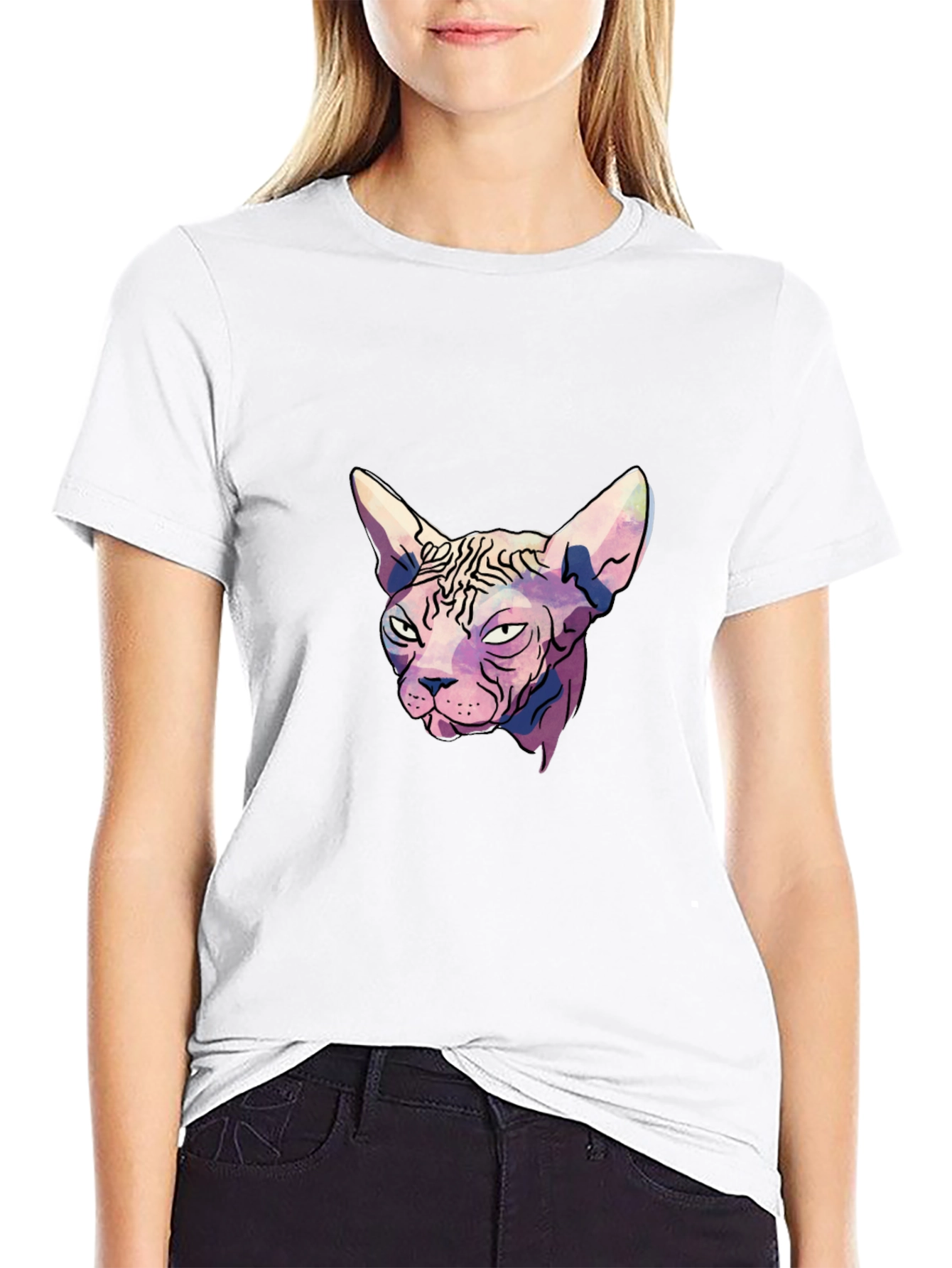 Black Sphynx Cat Graphic T-Shirt - Unique Design view 9