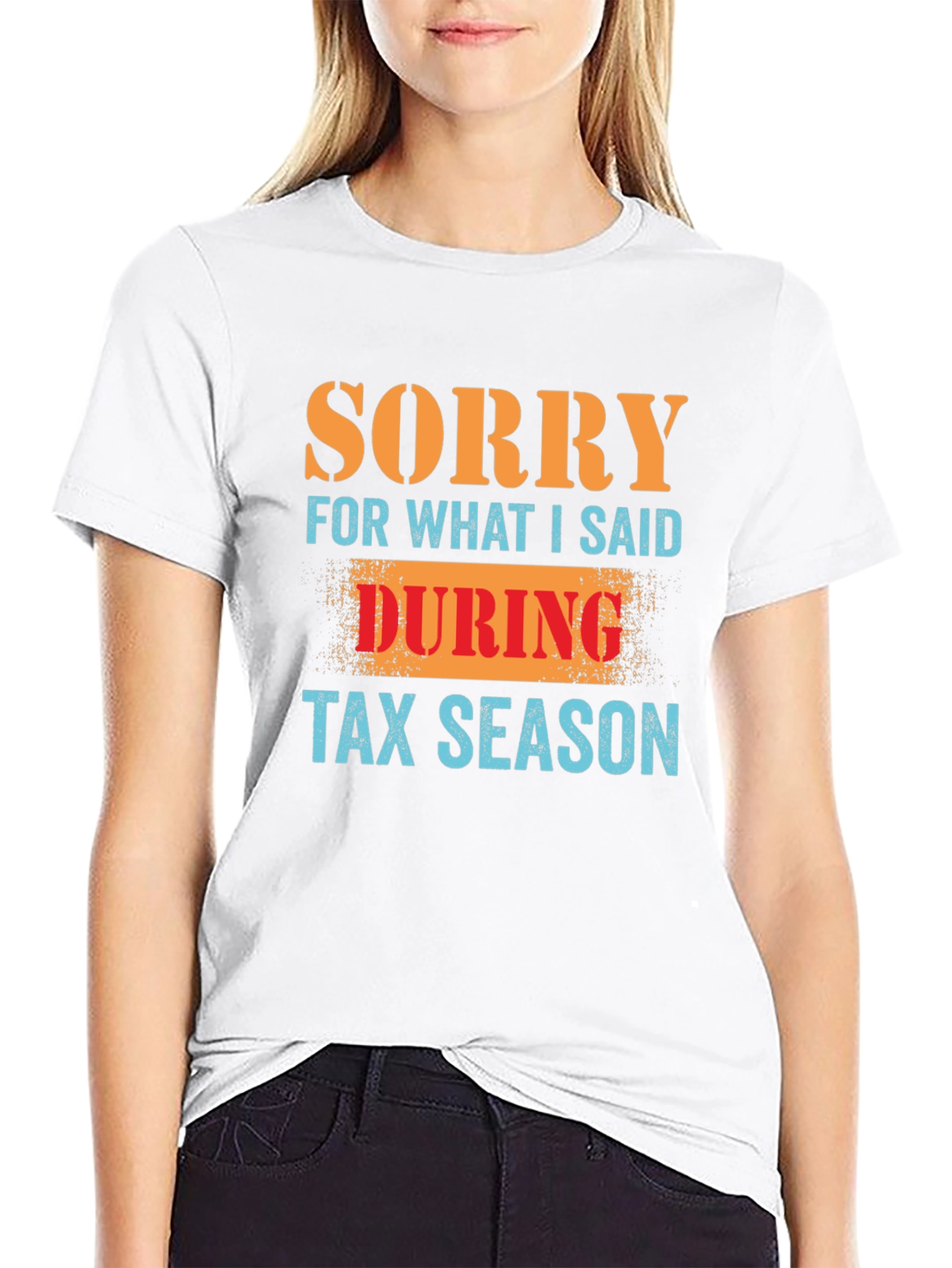 Black Funny Tax Season Apology T-Shirt - Black view 9