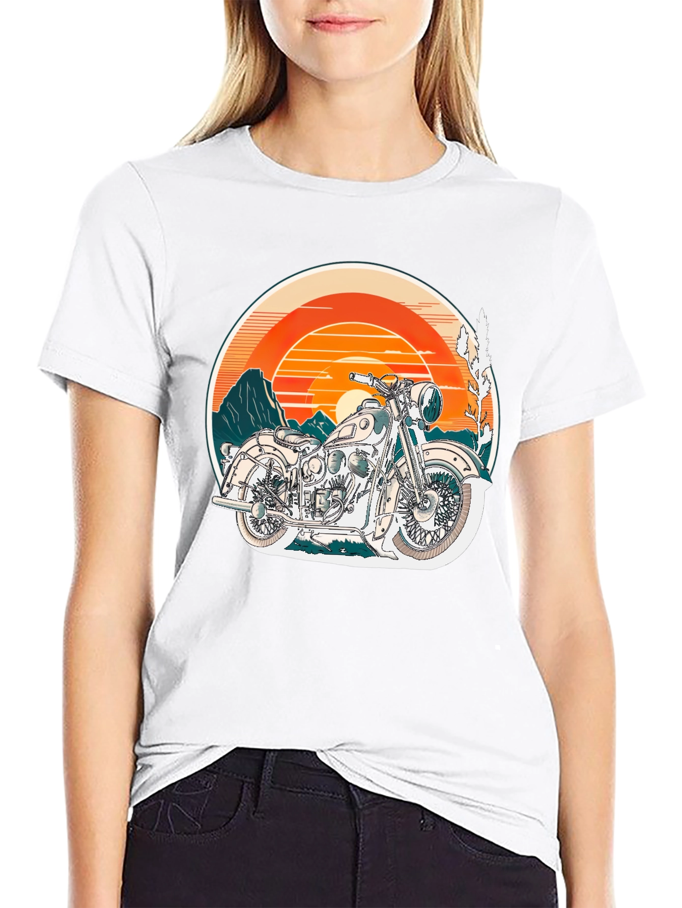 Black Vintage Motorcycle Graphic T-Shirt - Retro Style view 9