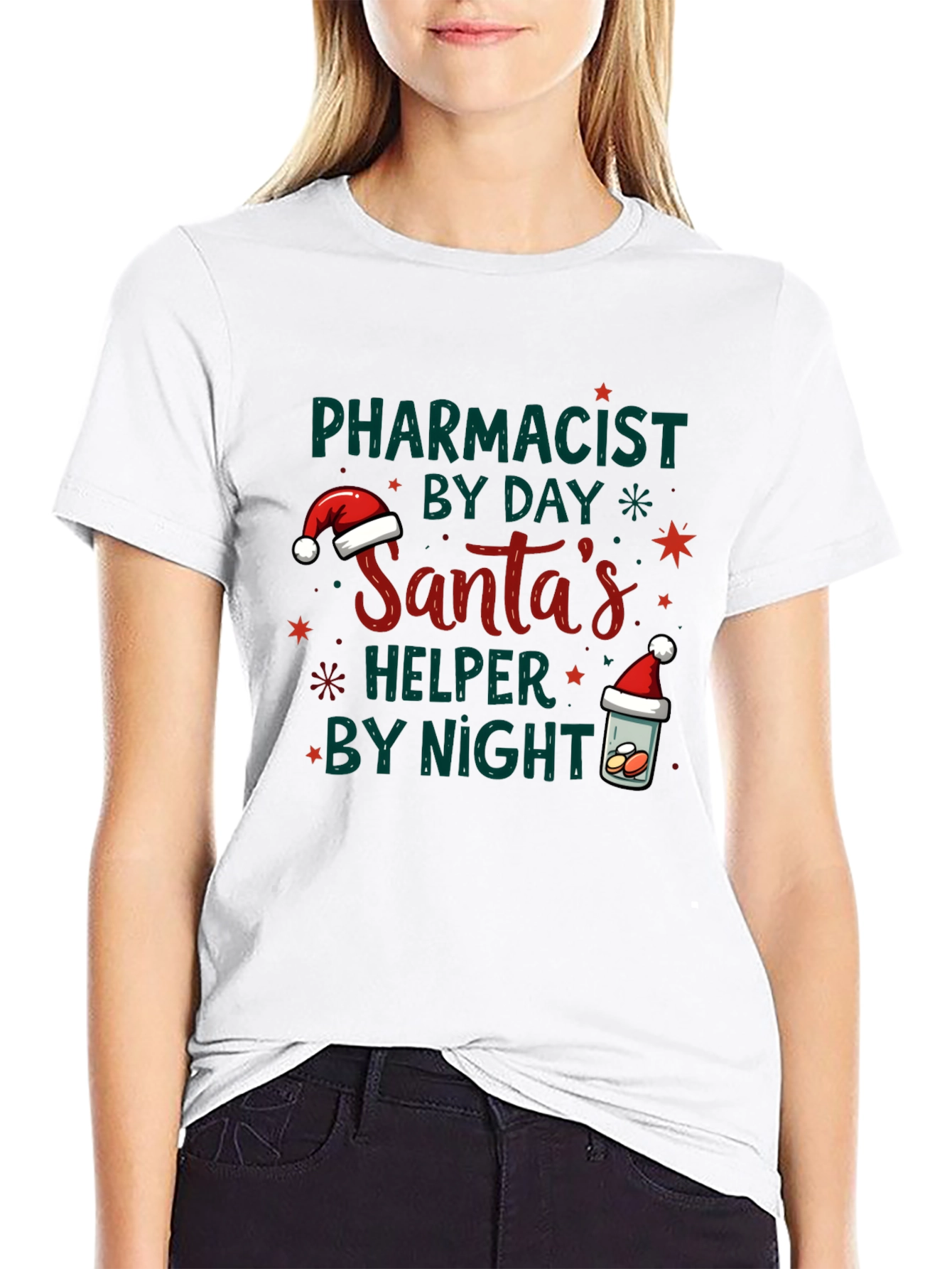 Black Pharmacist Santa's Helper Tee view 9