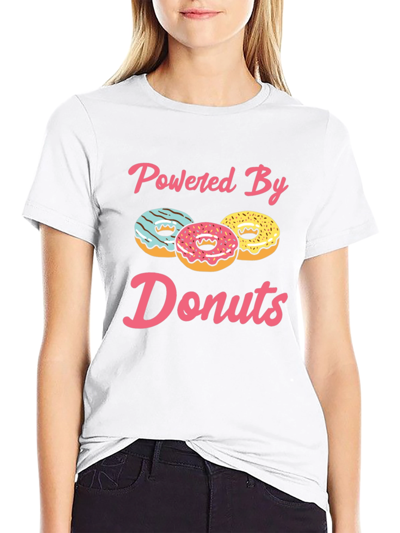 Black Powered By Donuts Graphic Tee view 9