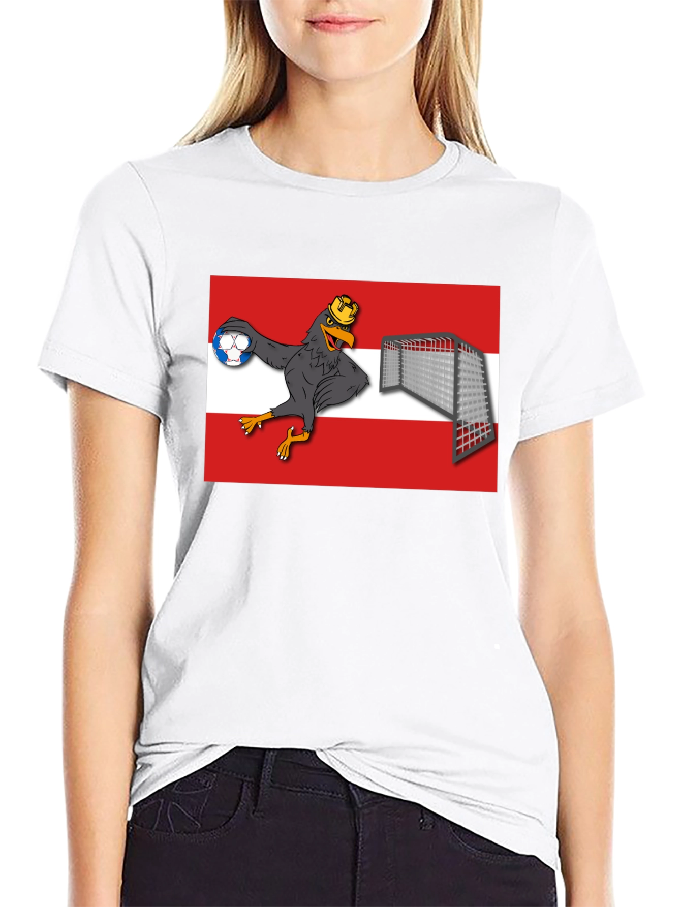 Black Austria Handball T-Shirt Funny Austrian Bird view 9