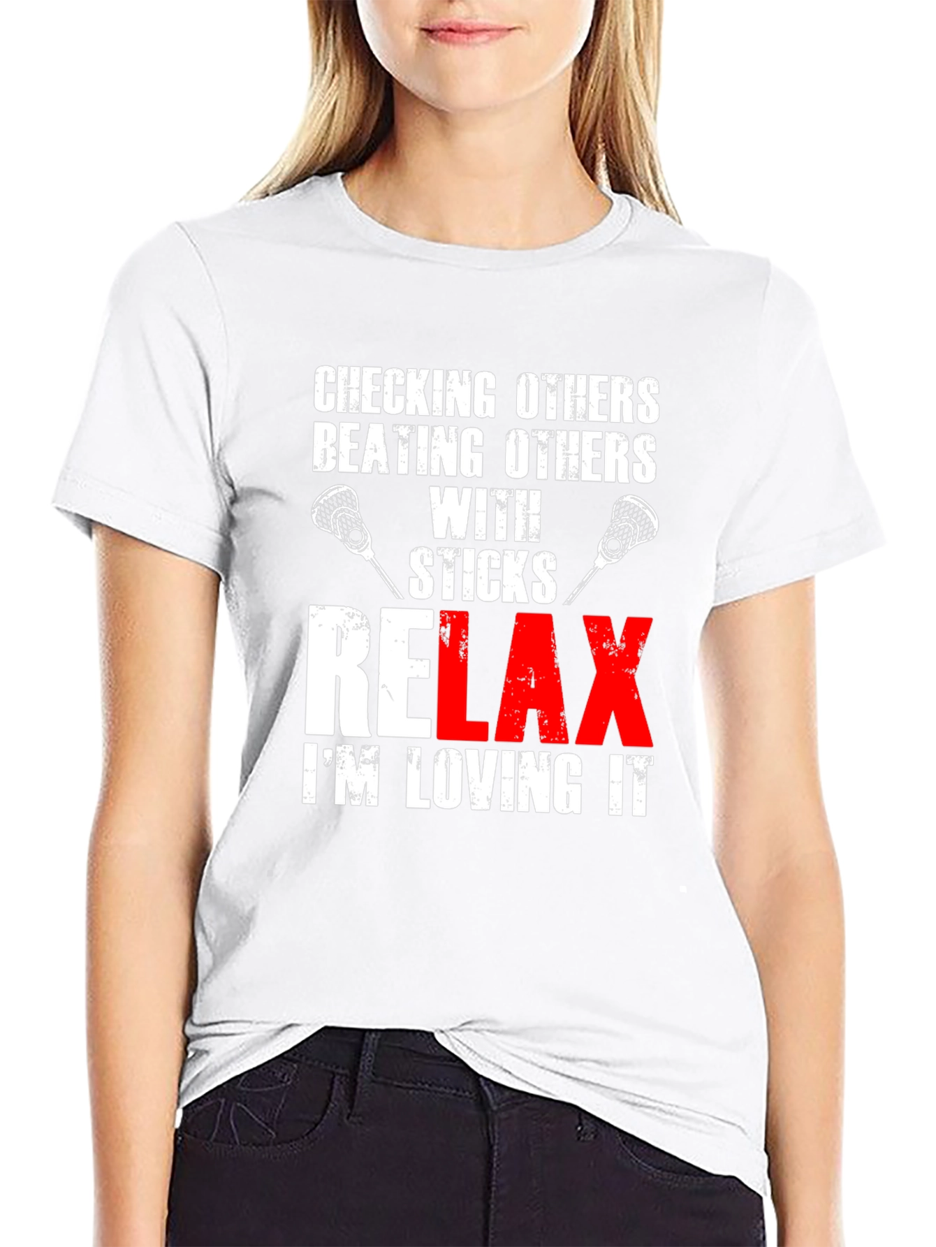 Relax I'm Loving It Funny Lacrosse T-Shirt - 9