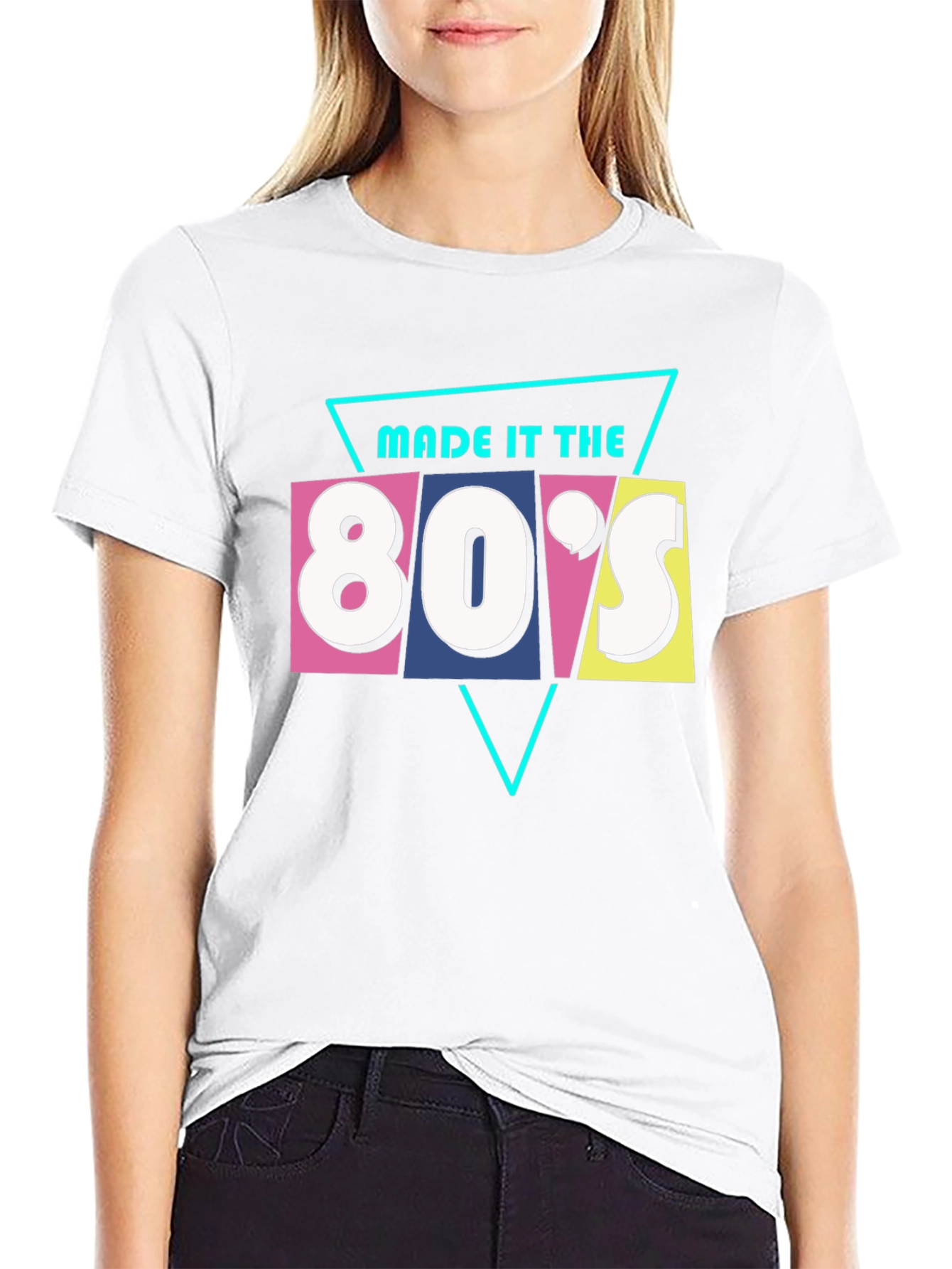Black Made it the 80s Graphic Tee - Retro Style view 9