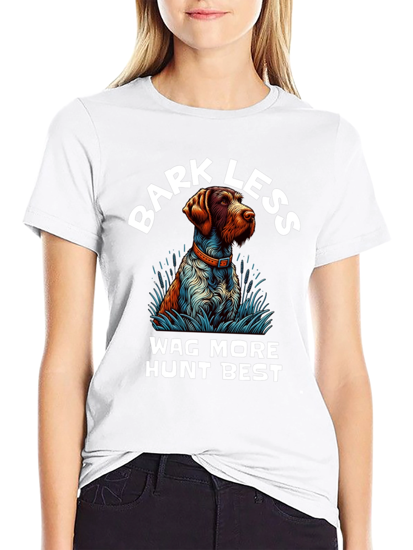 Black Bark Less Wag More Hunt Best Dog T-Shirt view 9