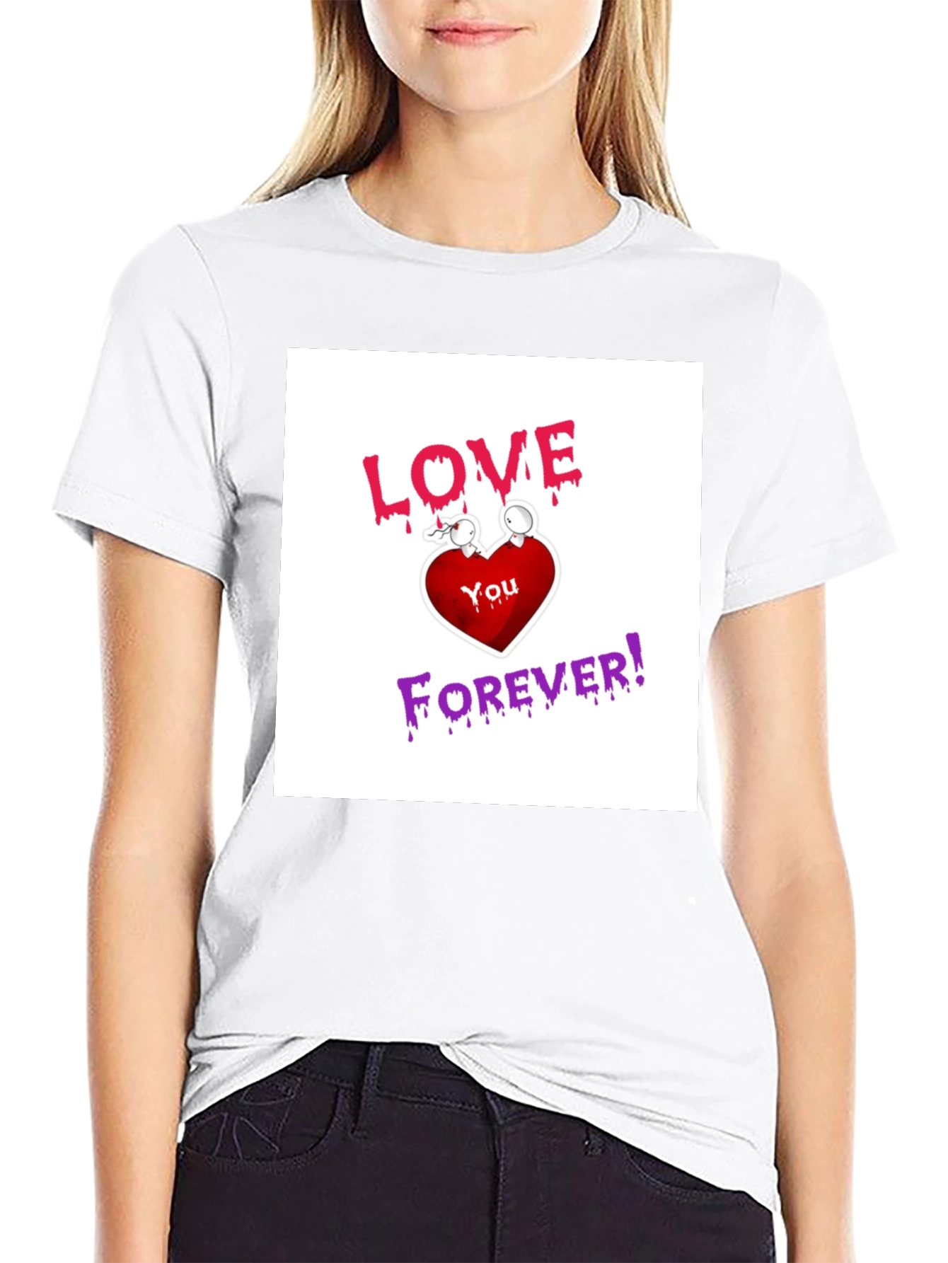 Black Love You Forever Graphic T-Shirt view 9