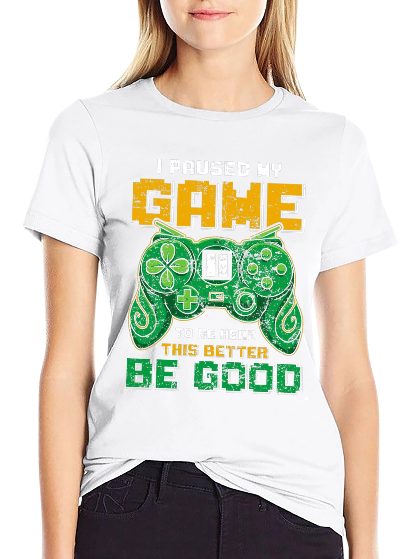 Black Gamer T-Shirt - "I Paused My Game" view 9