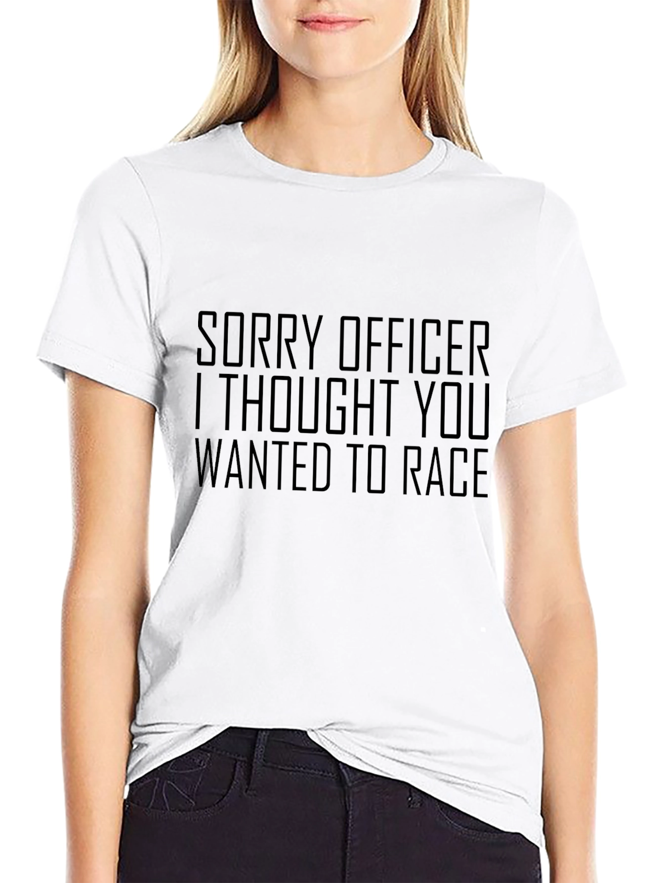 Black Funny Sorry Officer T-Shirt view 9