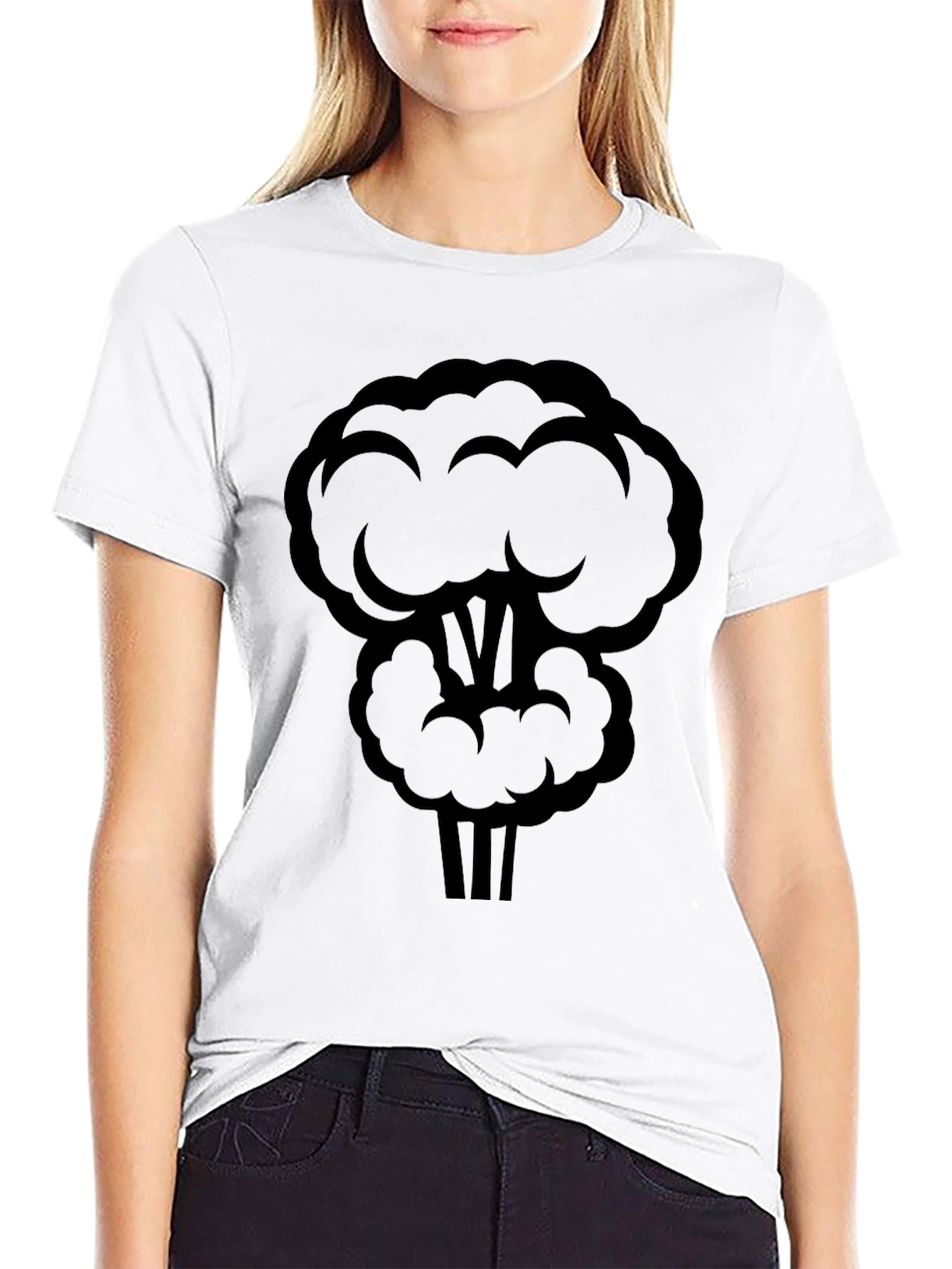 Black Exploding Broccoli Funny Graphic T-Shirt view 9