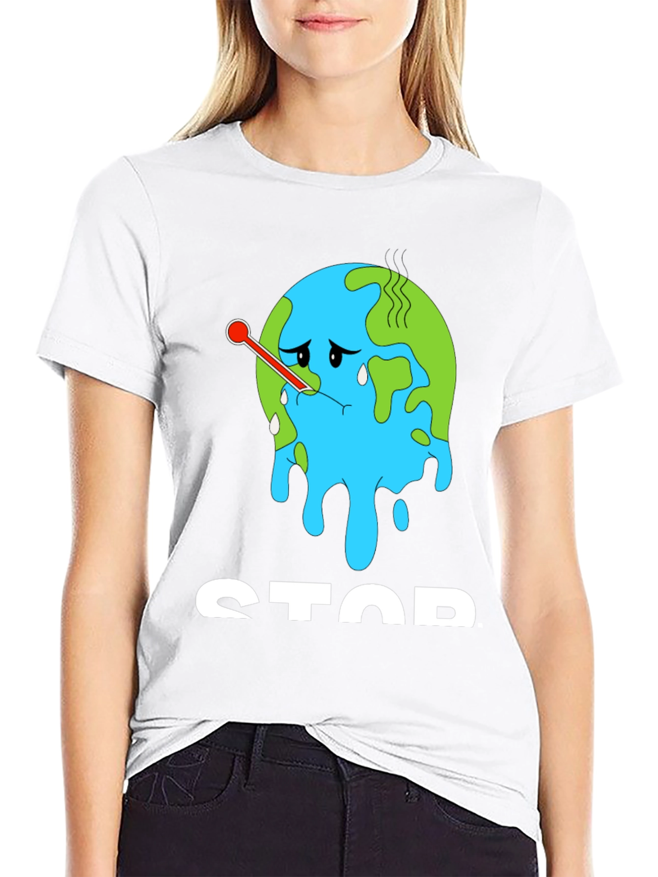 Black Stop Climate Change T-Shirt view 9
