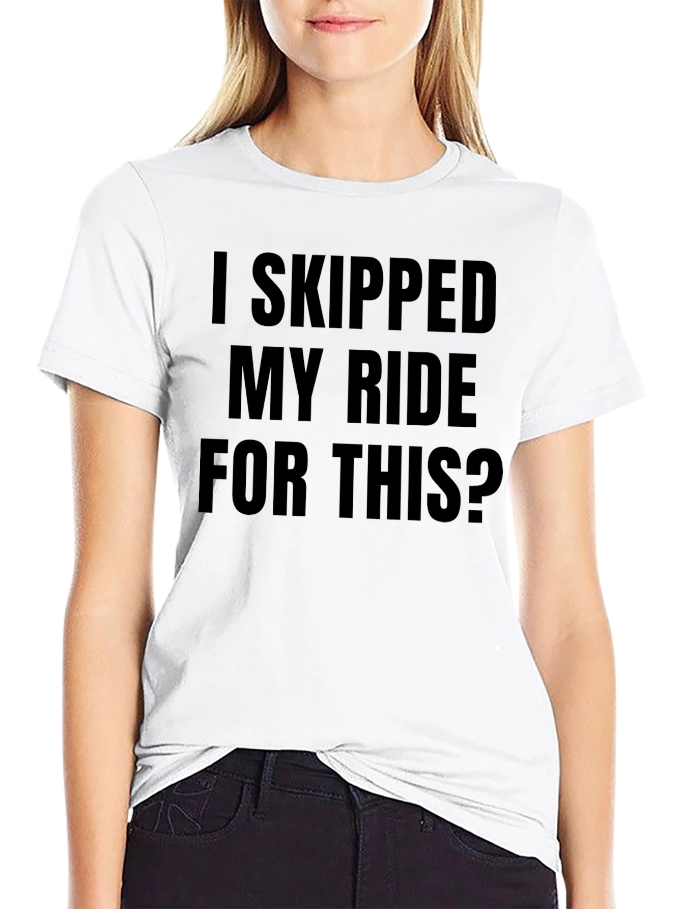 Black Funny "I Skipped My Ride For This" Black T-Shirt view 9