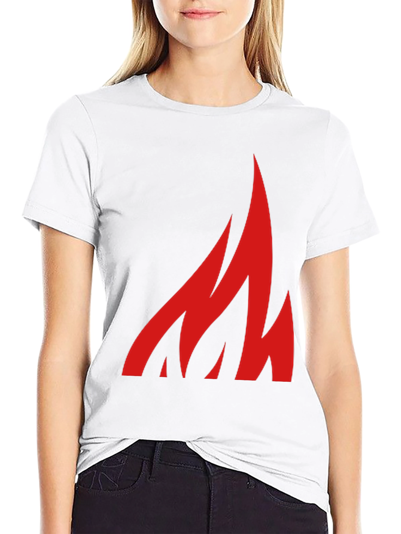 Black Bold Flame Graphic Tee - Black Cotton Casual Shirt view 9