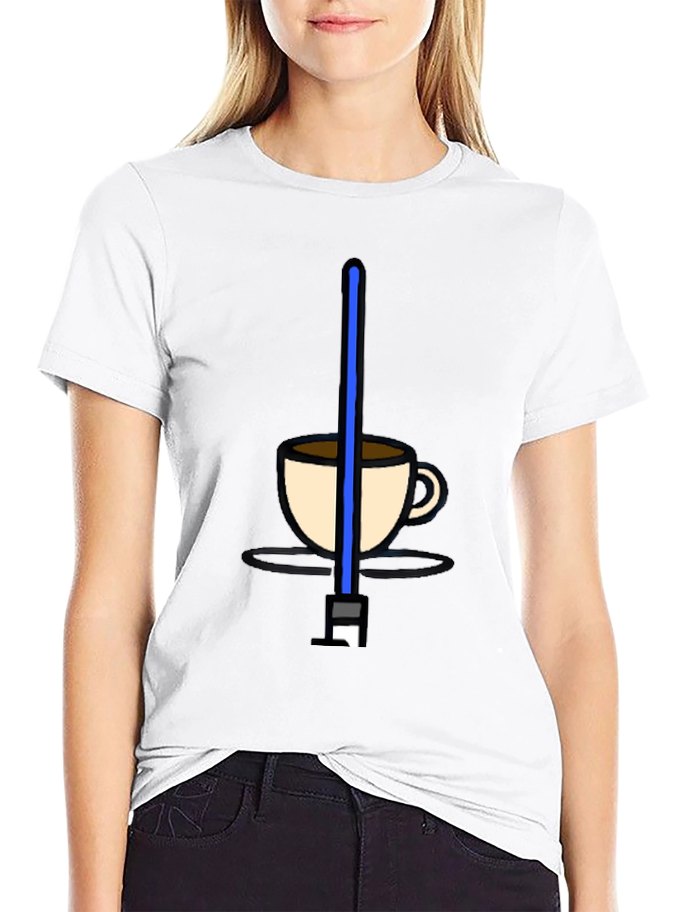 Black Star Wars Coffee T-Shirt - Funny Sci-Fi Tee view 9