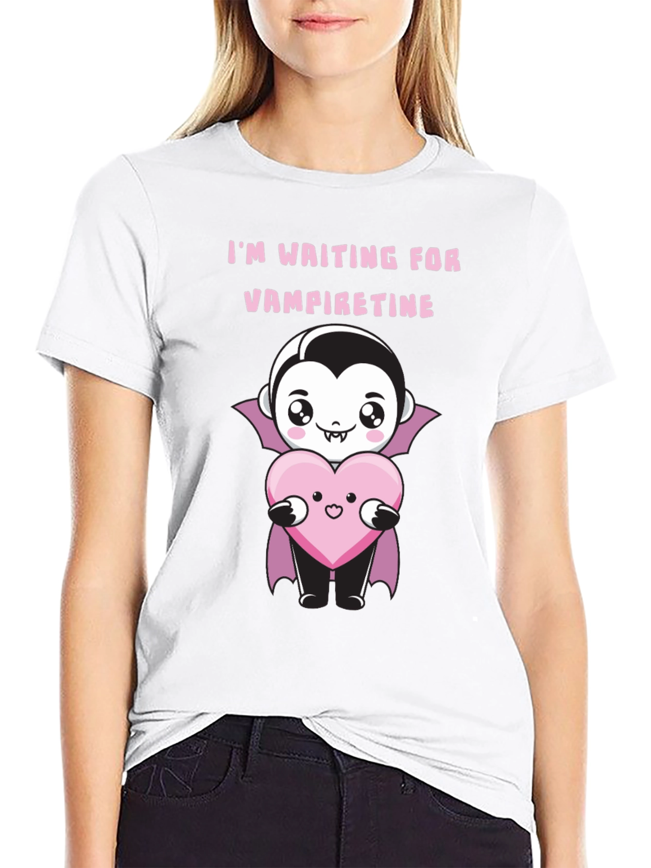 Black Vampire Valentine T-Shirt - Waiting for Vampiretine view 9