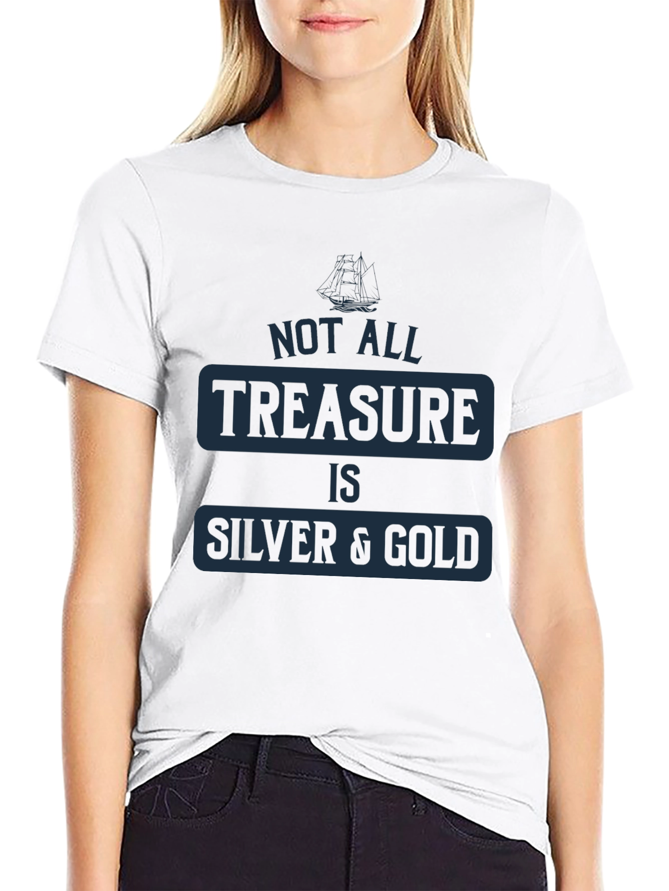 Black Treasure Quote Graphic T-Shirt view 9