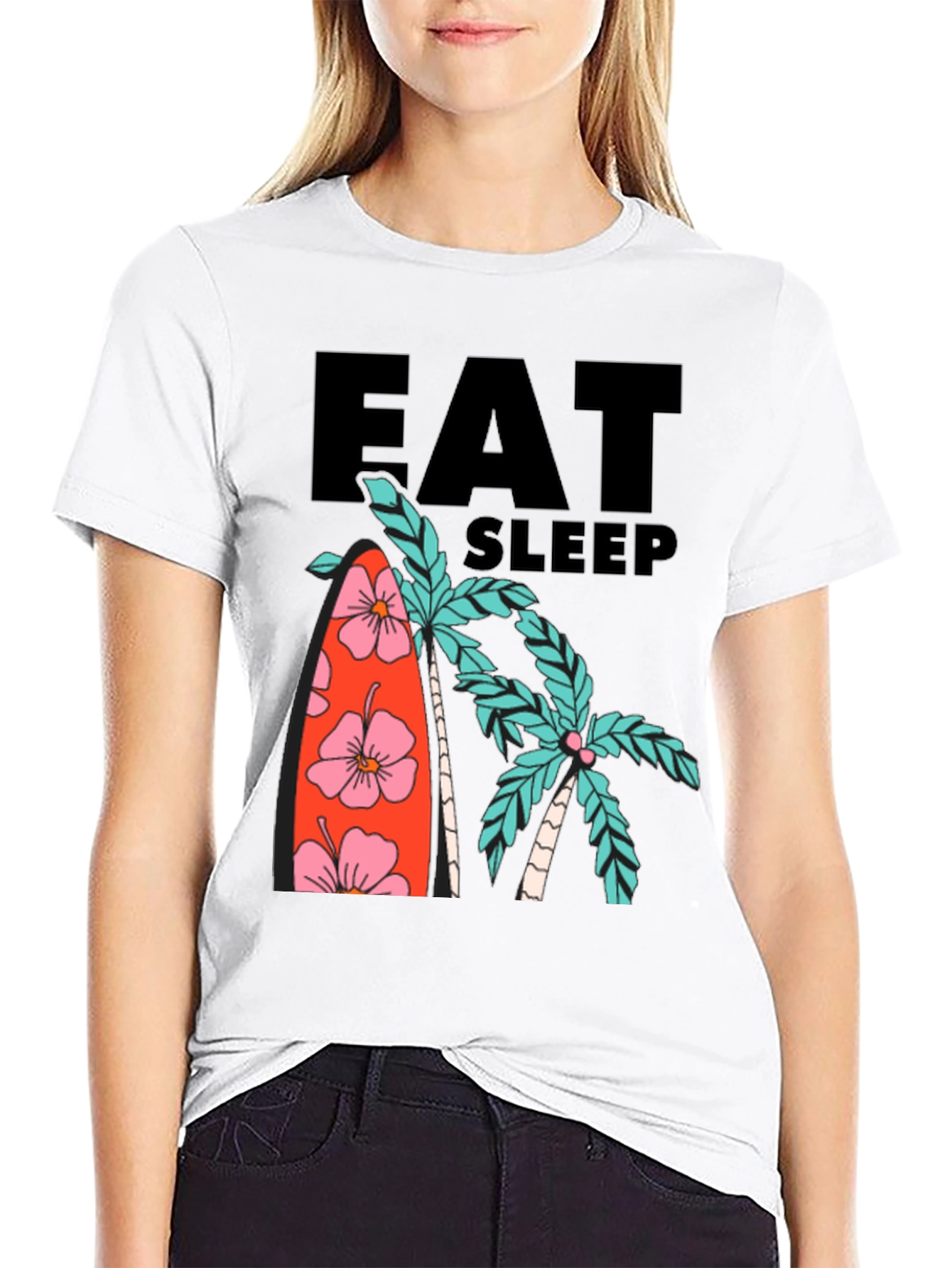 Black Eat Sleep Surf T-Shirt view 9