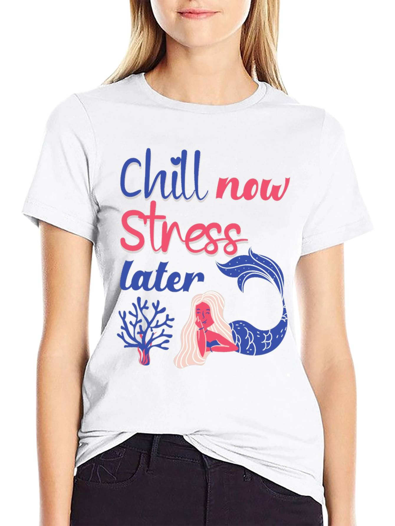 Black Chill Now Stress Later T-Shirt view 9