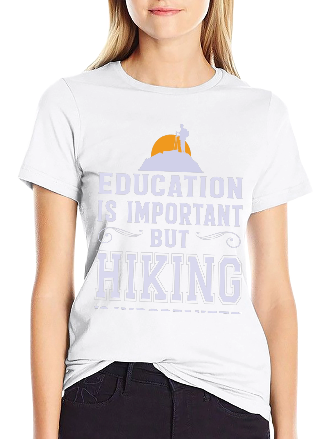 Black Education vs Hiking Graphic Tee view 9