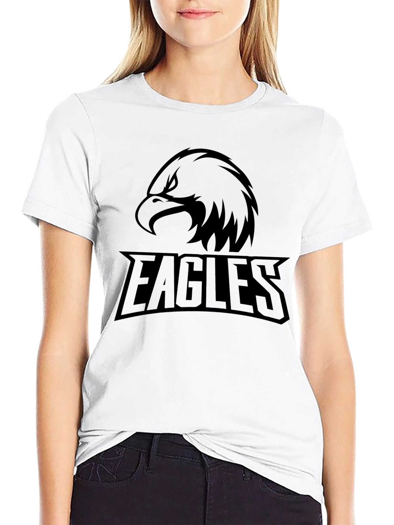 Black Men's Black Eagles Graphic T-Shirt view 9