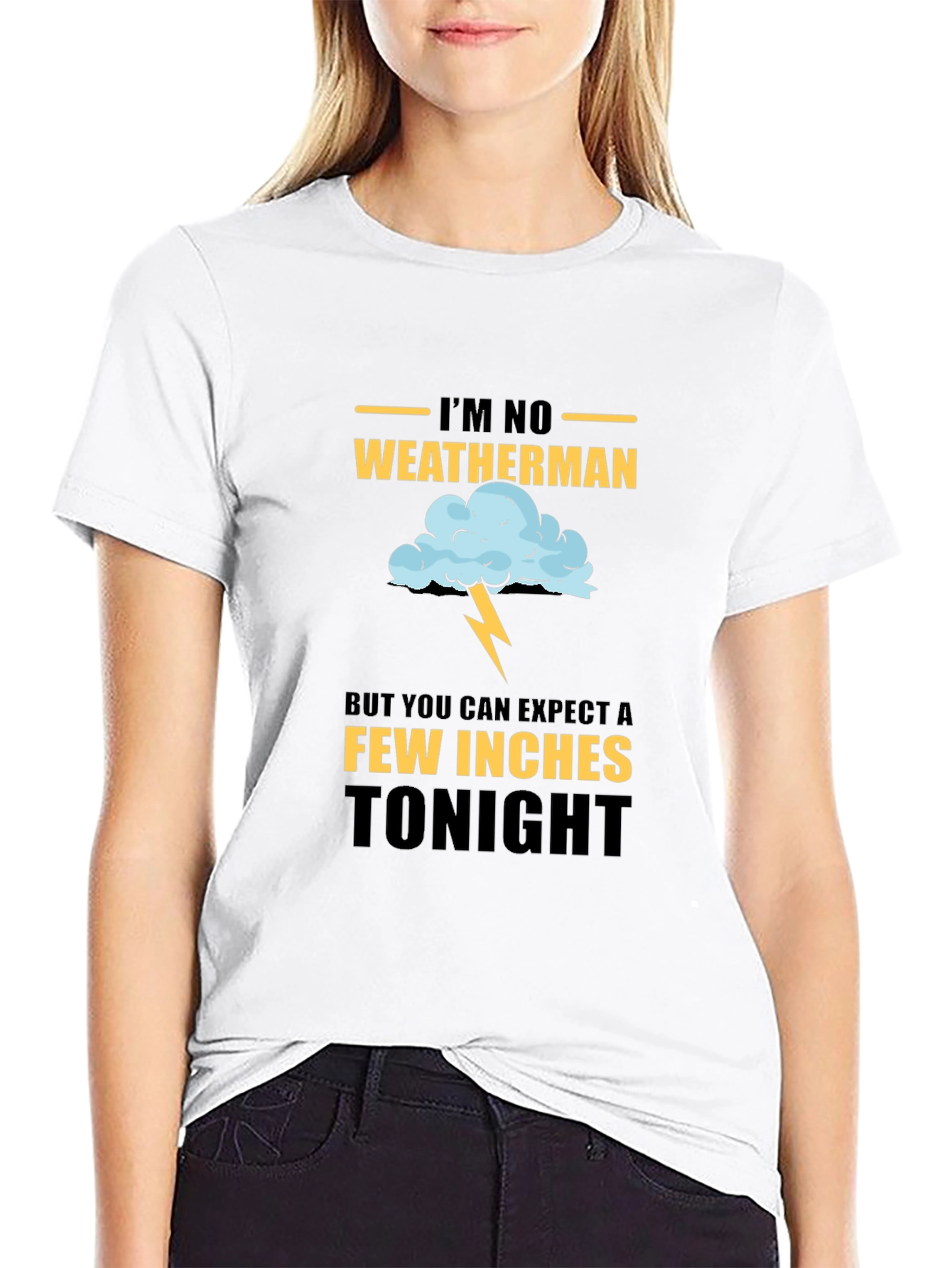 Black Humorous Weather Forecast Graphic Tee view 9