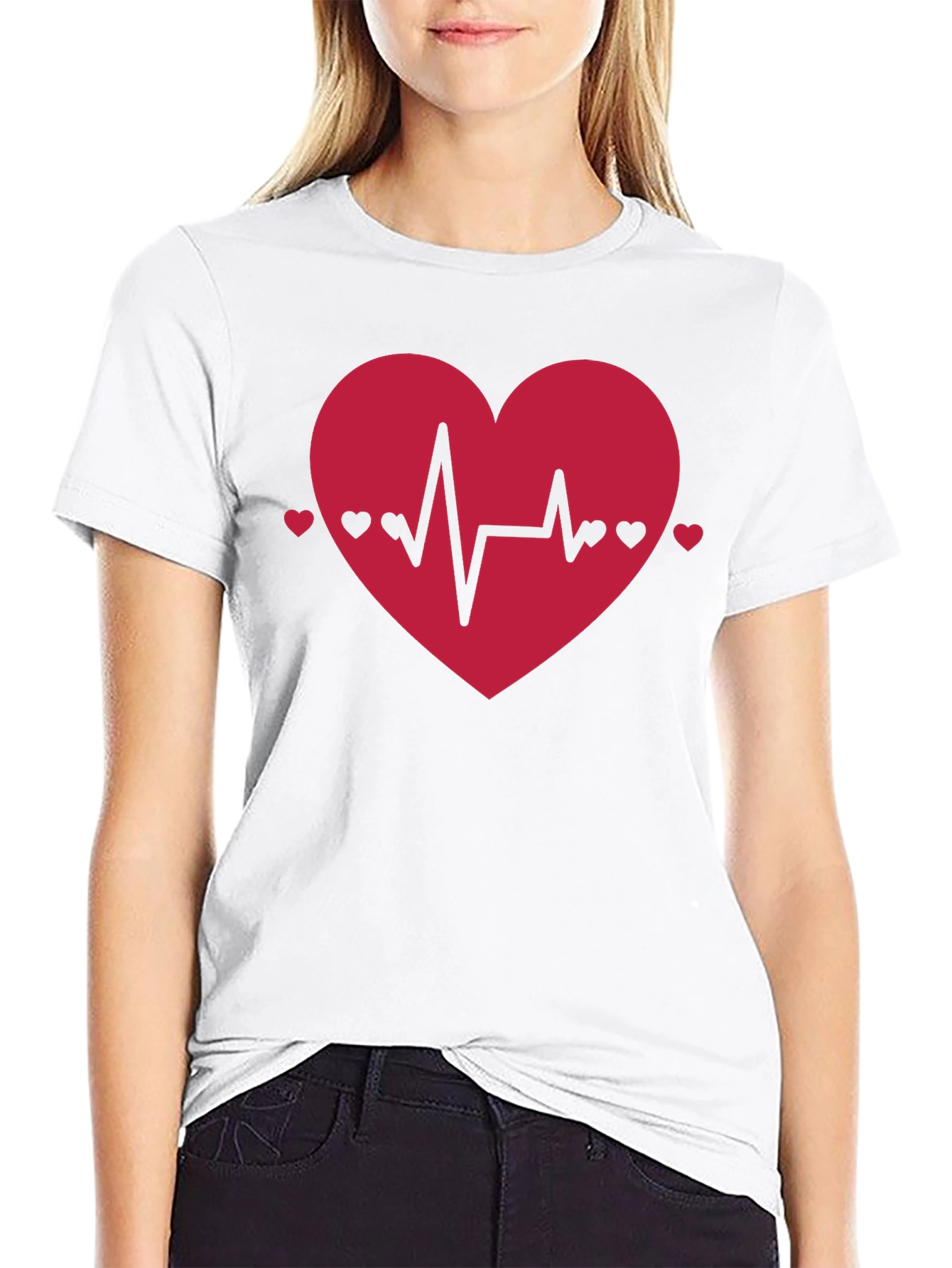 Black Heartbeat Heart Graphic Tee - Love & Life view 9