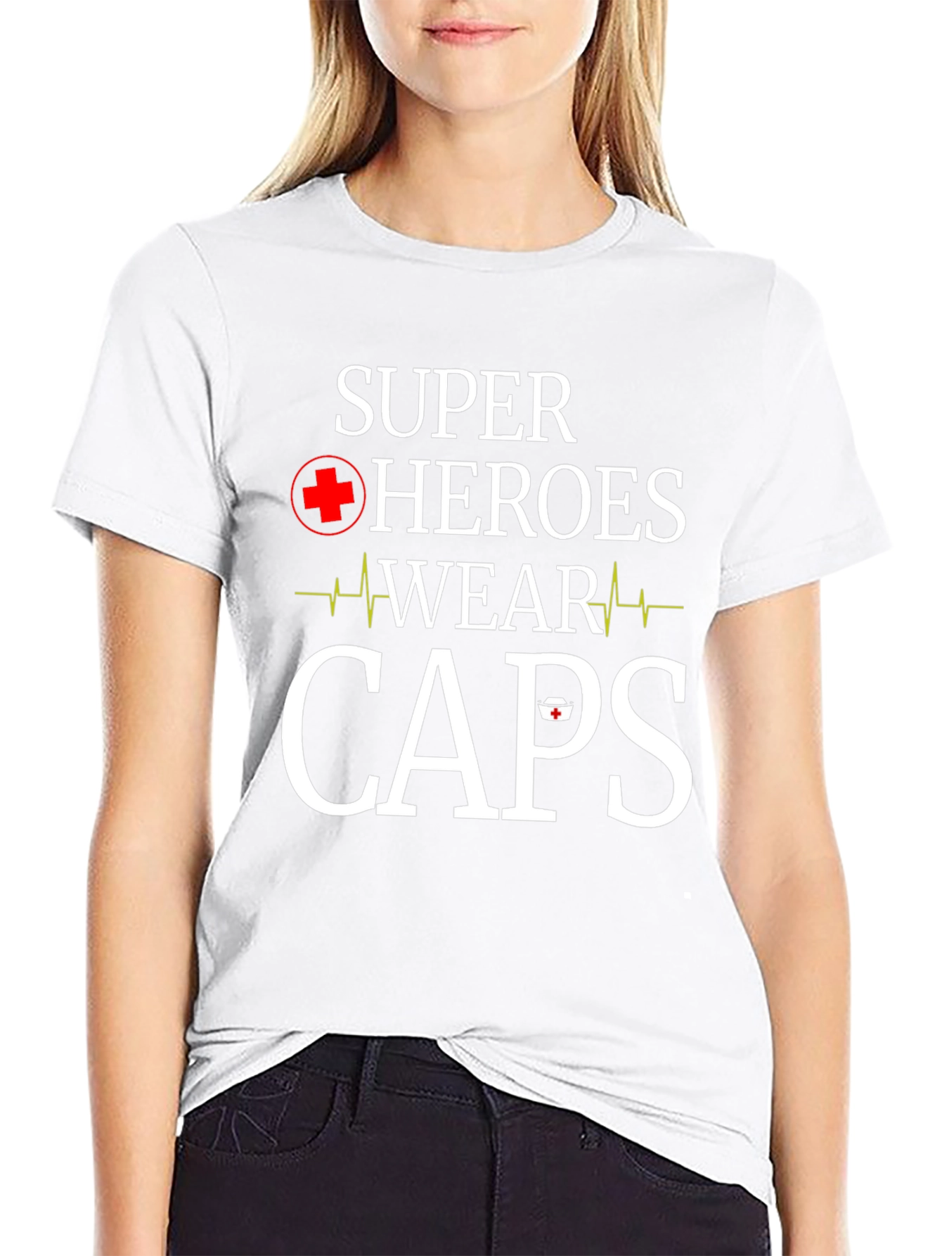 Black Super Heroes Wear Caps T-Shirt - Nurse Appreciation view 9