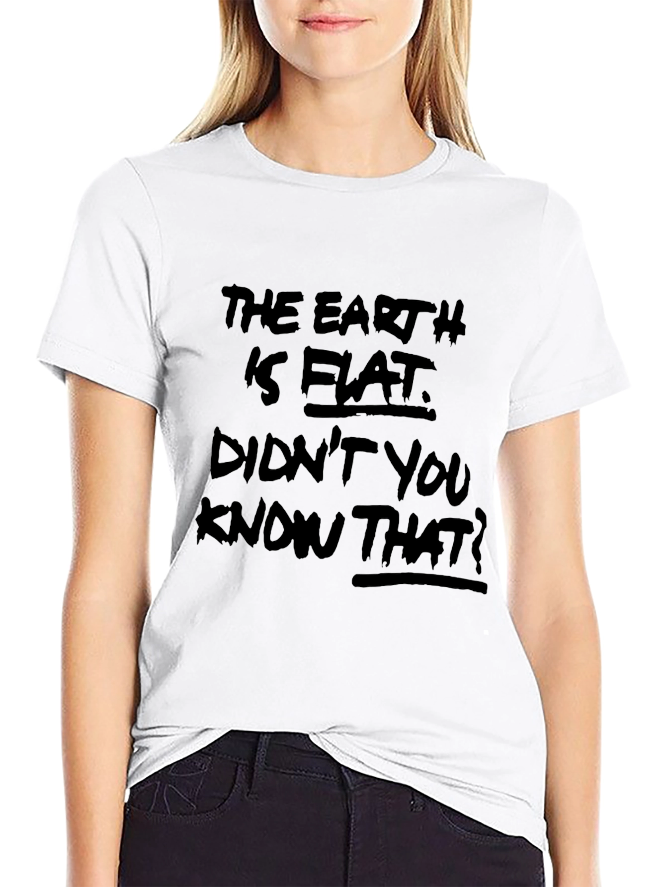 Black Flat Earth Graphic Tee - Conspiracy Theory T-Shirt view 9