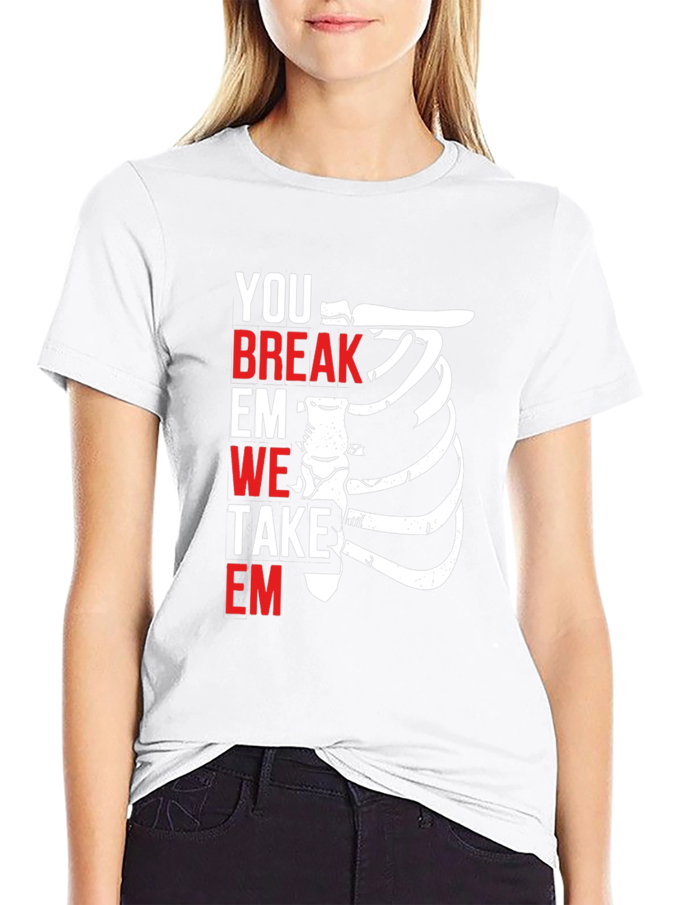 Black Funny Medical T-Shirt - You Break Em We Take Em view 9