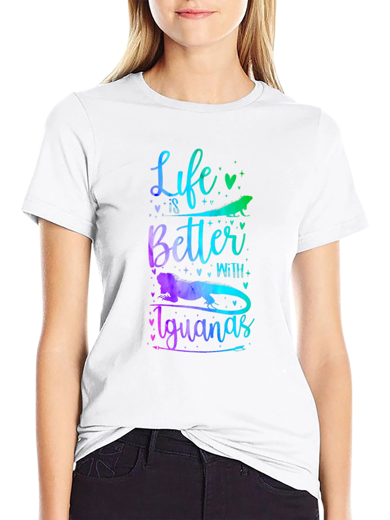 Black Life is Better With Iguanas Graphic T-Shirt view 9