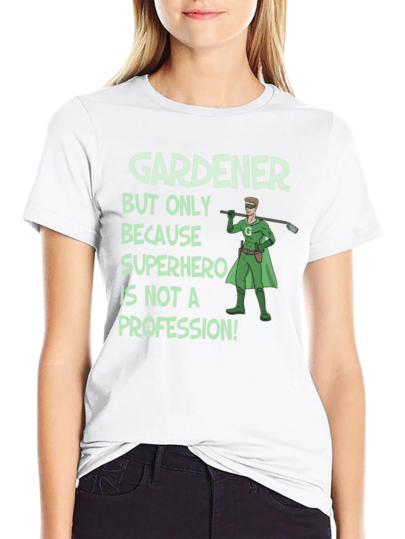 Black Gardener Superhero T-Shirt view 9