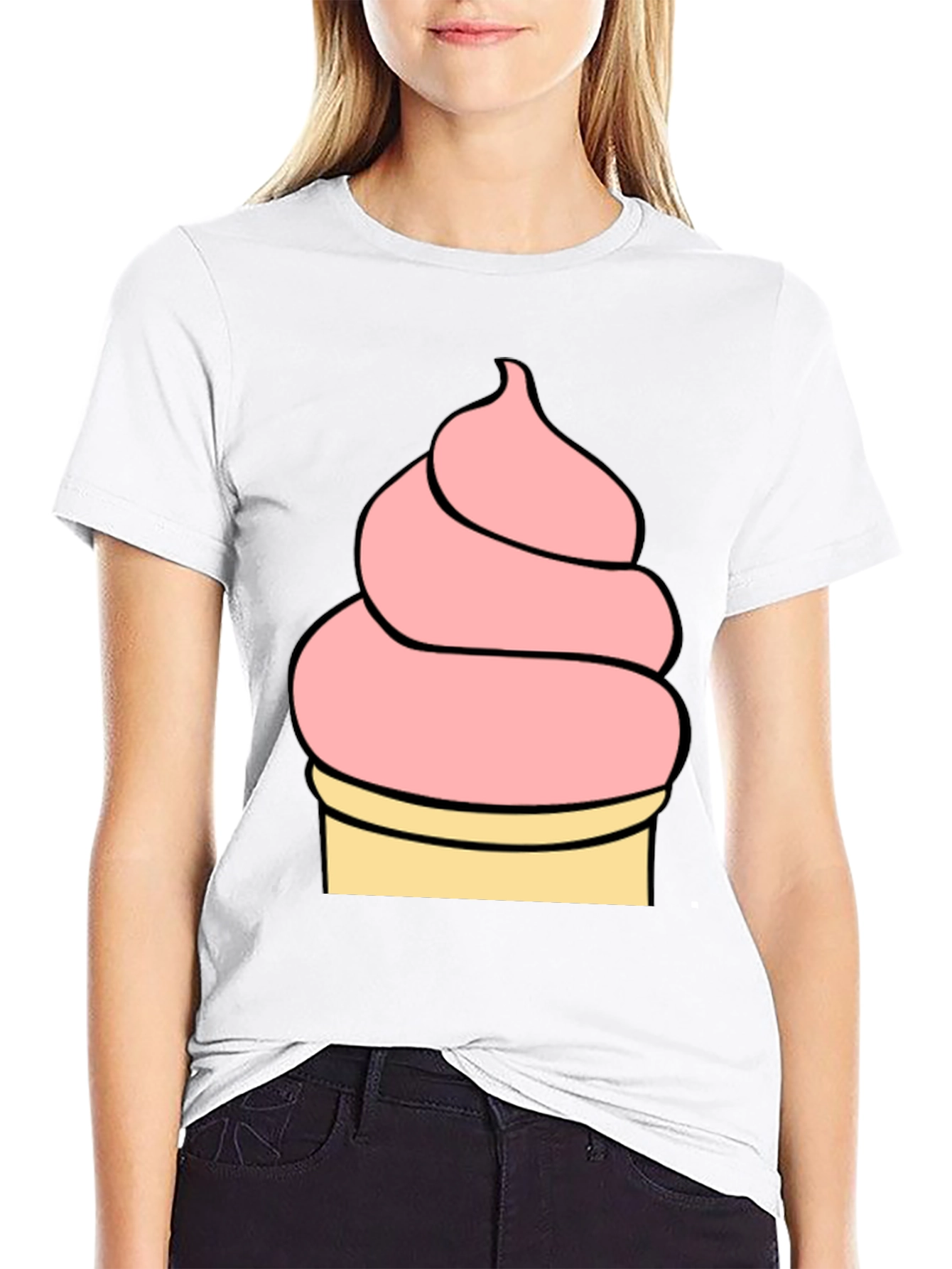 Black Ice Cream Graphic Tee - Black Unisex T-Shirt view 9