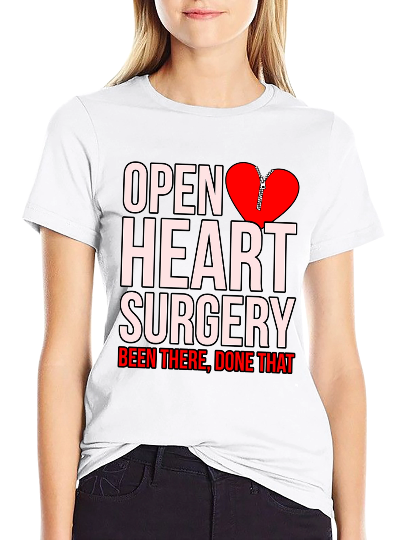 Black Open Heart Surgery Been There Done That T-Shirt view 9