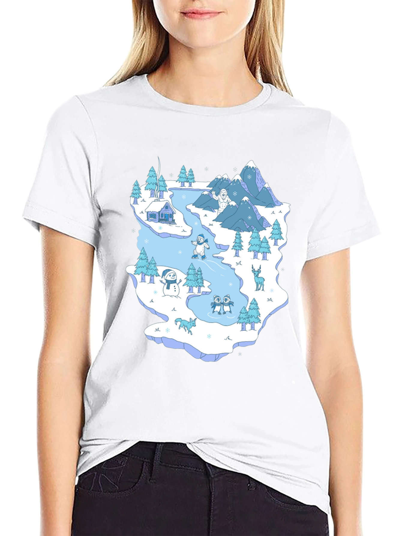 Black Winter Wonderland Graphic T-Shirt view 9