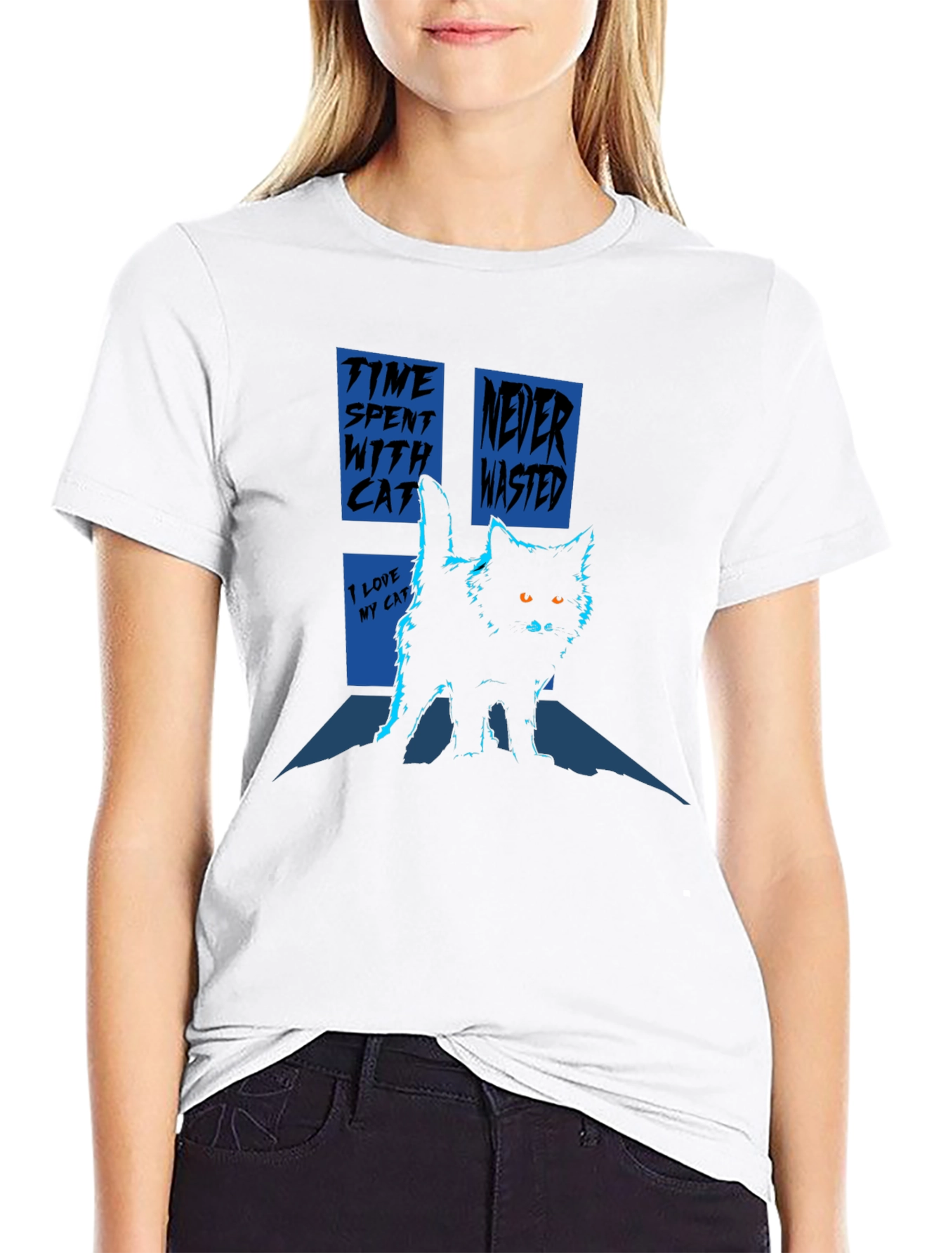 Black Time Spent with Cats Black T-Shirt view 9