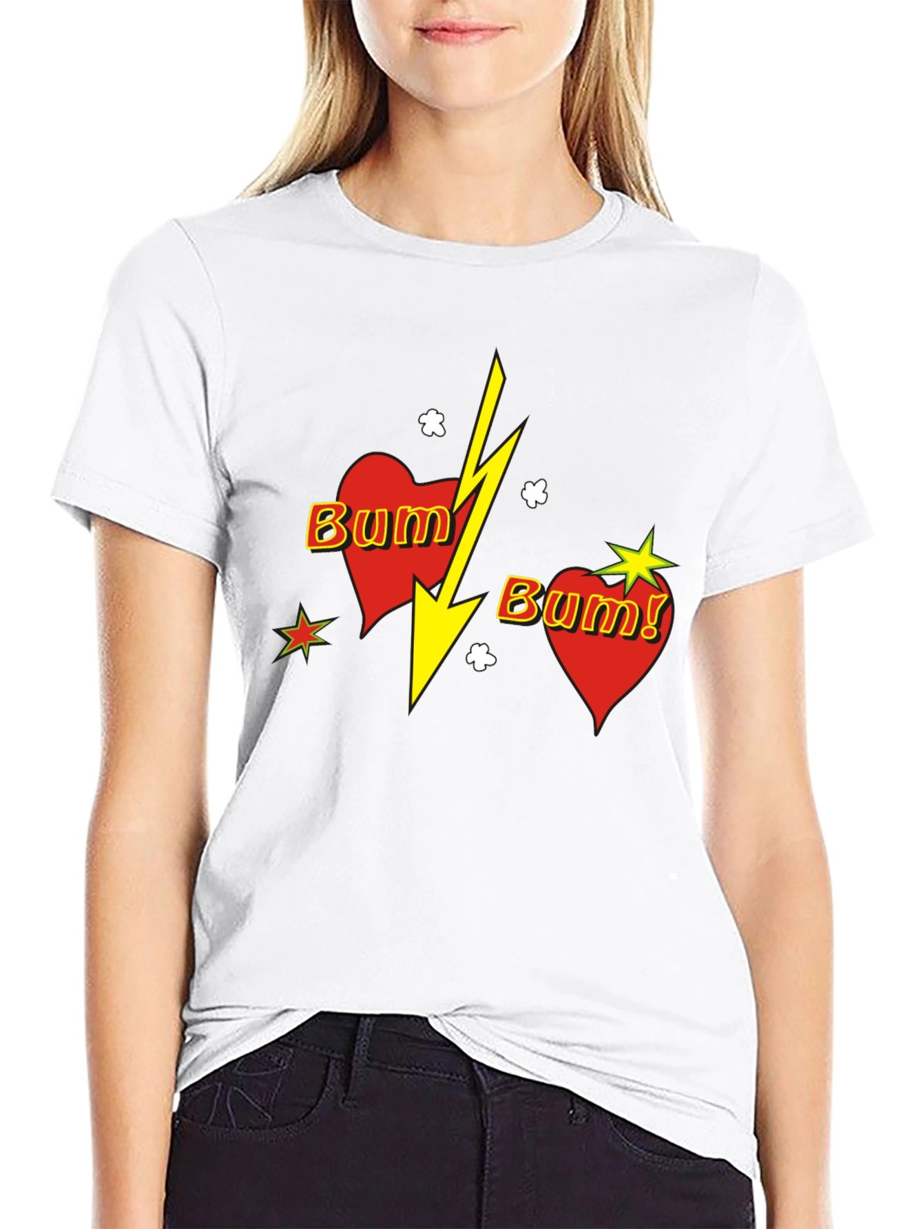 Black Bum! Heart Graphic Black T-Shirt view 9