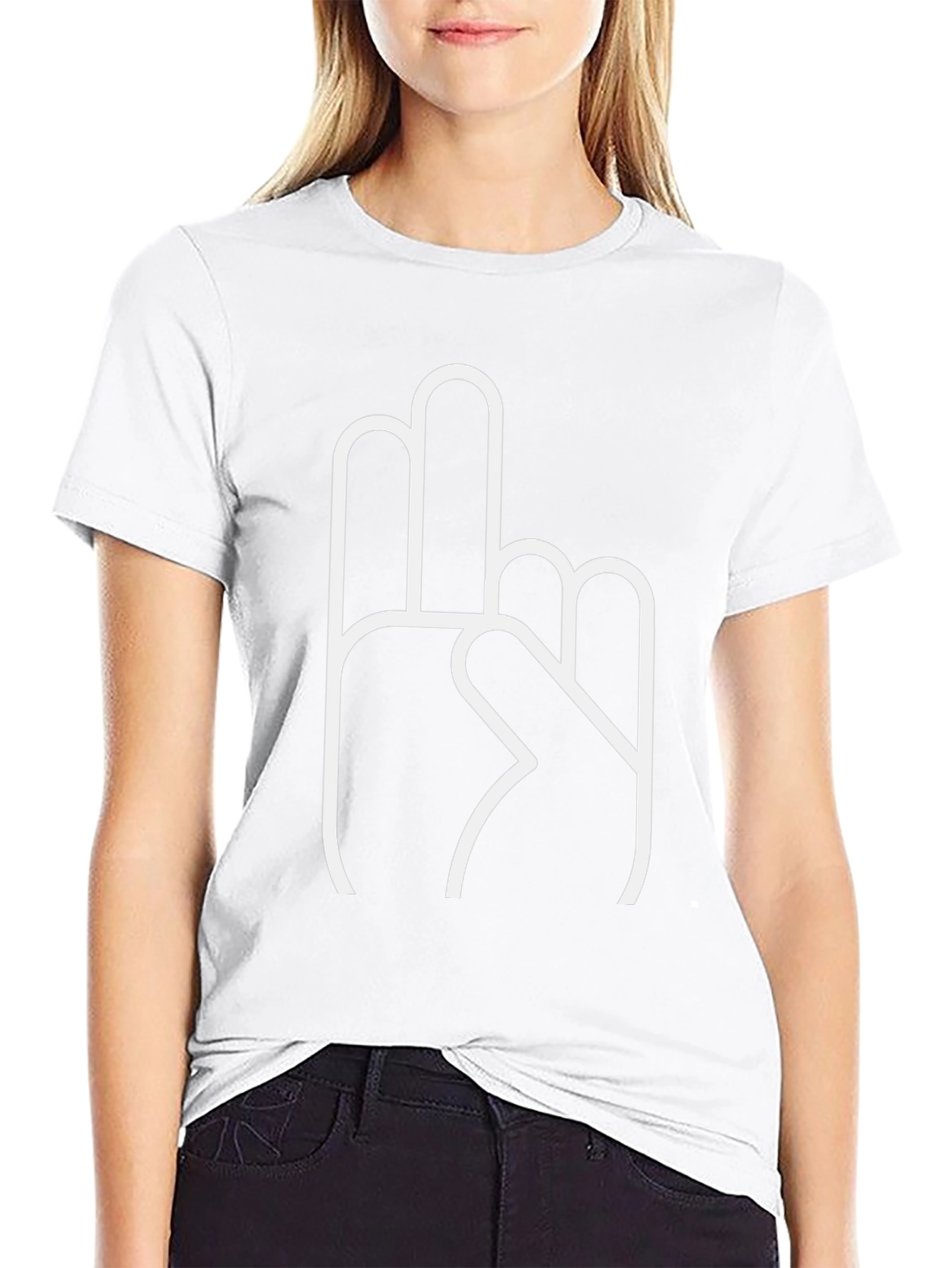 Black Peace Out Gesture Graphic Tee - Unisex Cotton T-Shirt view 9