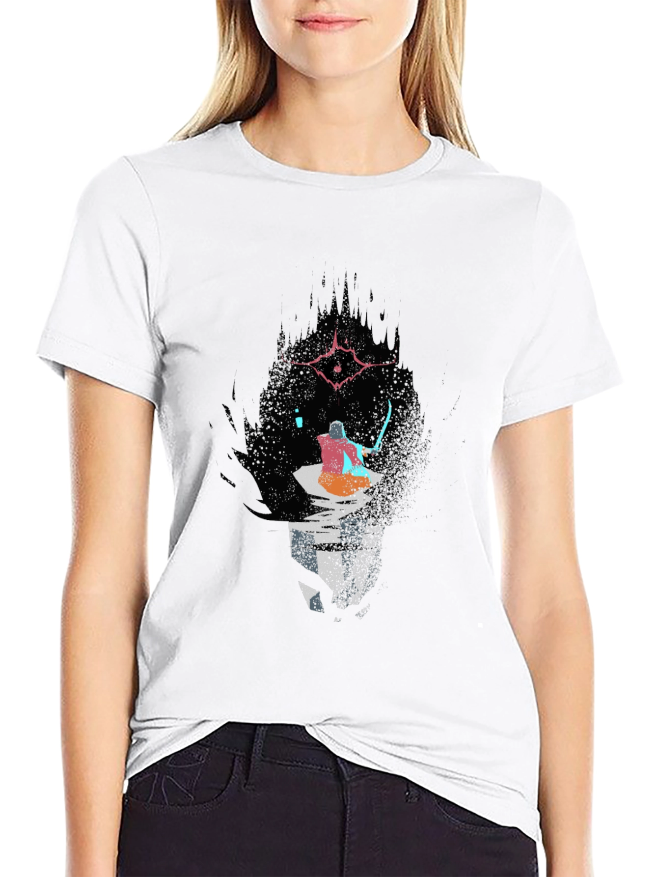 Black Dark Souls Inspired Graphic Tee - Black Cotton view 9